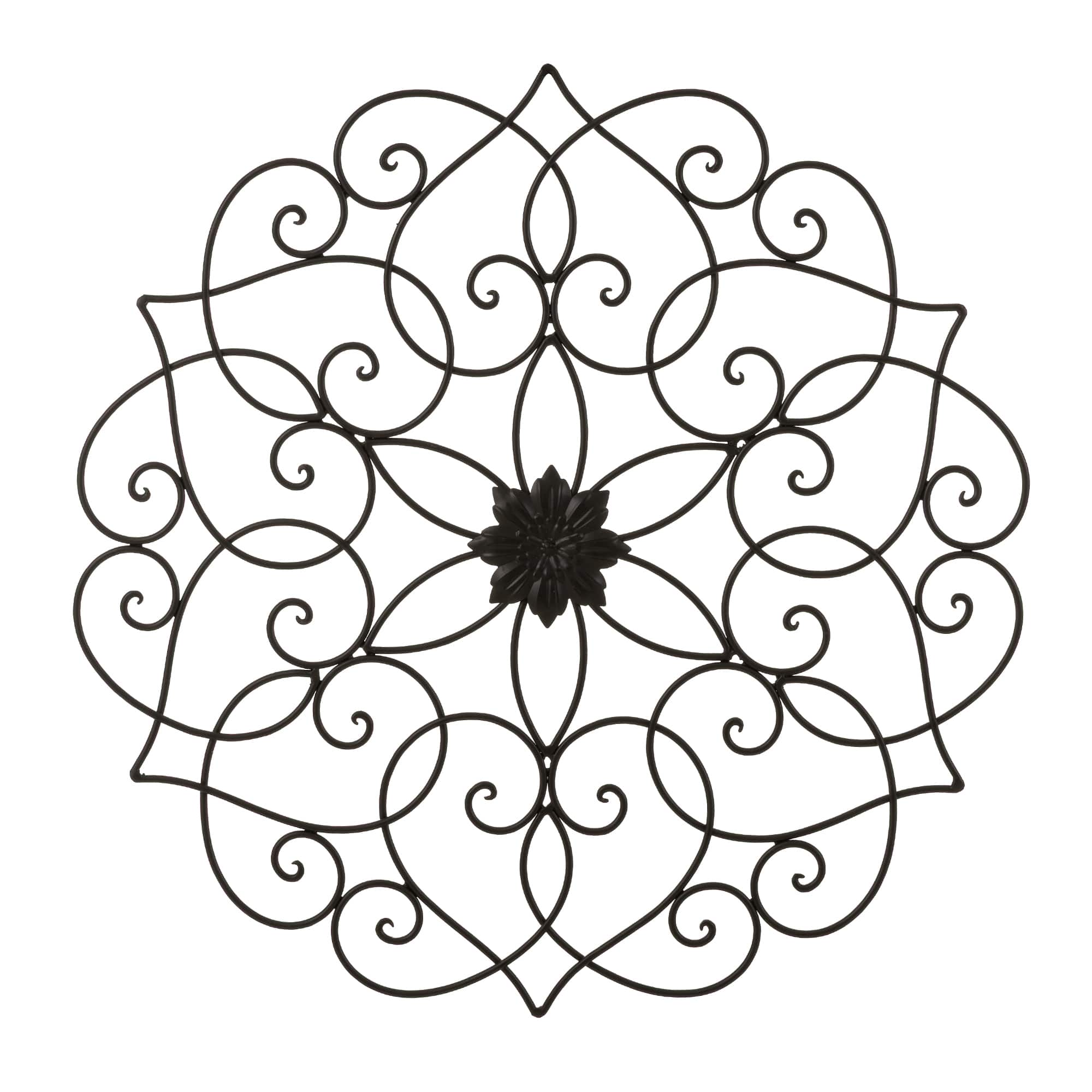 Glitzhome® 23" Traditional Floral Iron Scroll Outdoor Wall Decor