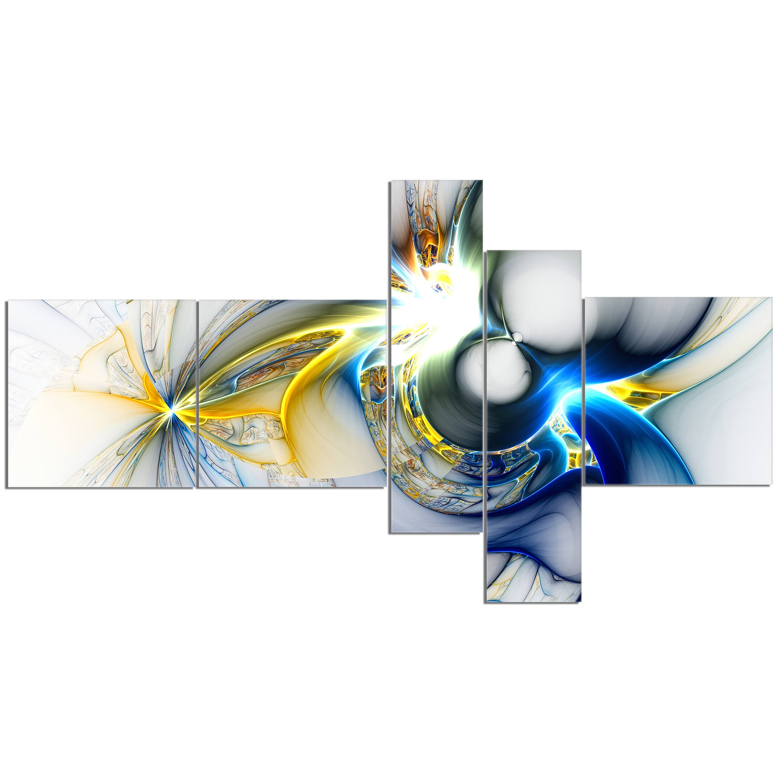 Designart - Shining Multi Colored Plasma - Abstract Wall Art Canvas