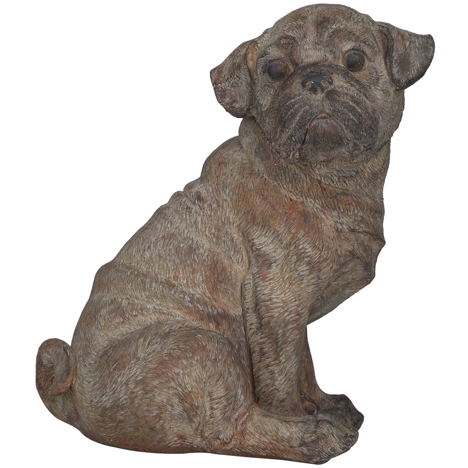 15&#x22; Brown Pug Dog Sculpture
