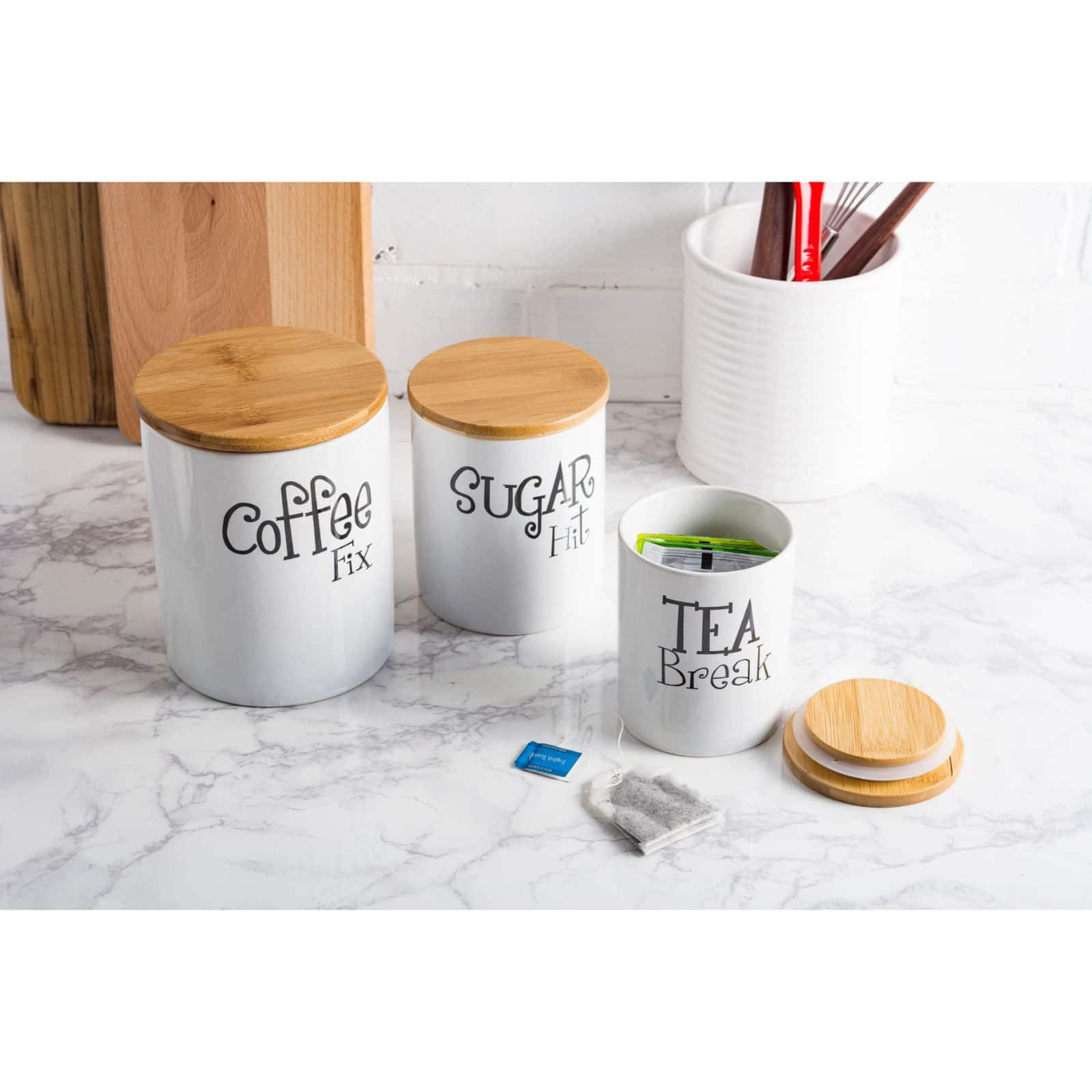 DII® Coffee, Sugar & Tea Ceramic Canister Set