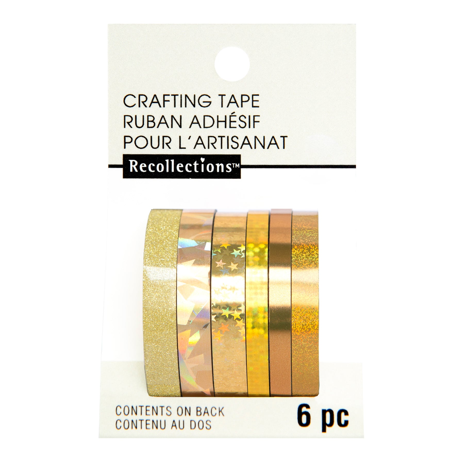 12 Packs: 6 ct. (72 total) Gold Foil & Glitter Crafting Tape Set by Recollections™