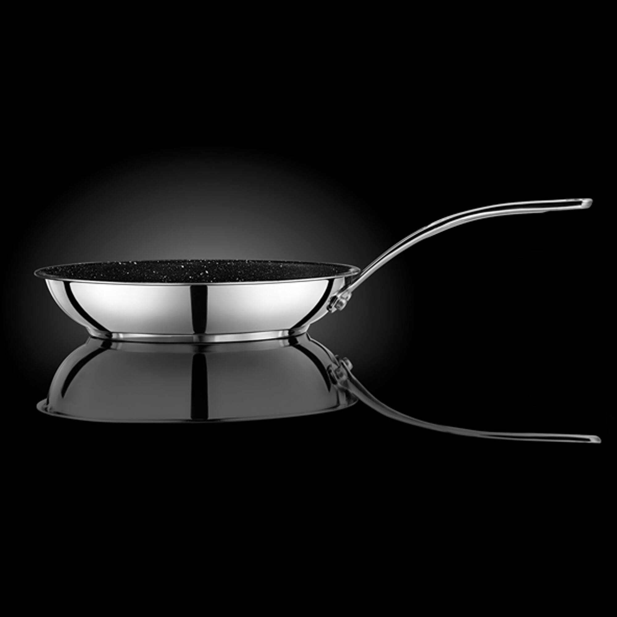 The Rock&#xAE; by Starfrit&#xAE; 12&#x22; Stainless Steel Nonstick Fry Pan with Stainless Steel Handle