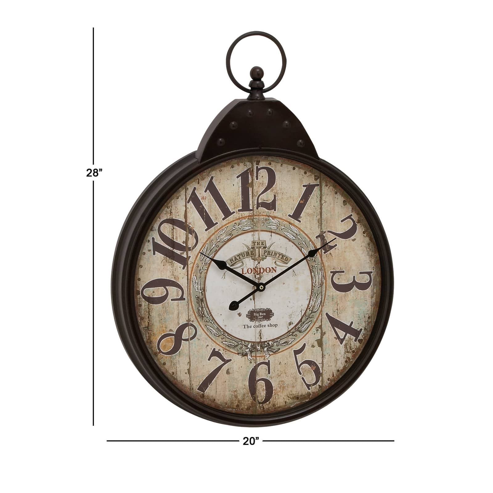 Black Vintage Metal Wall Clock