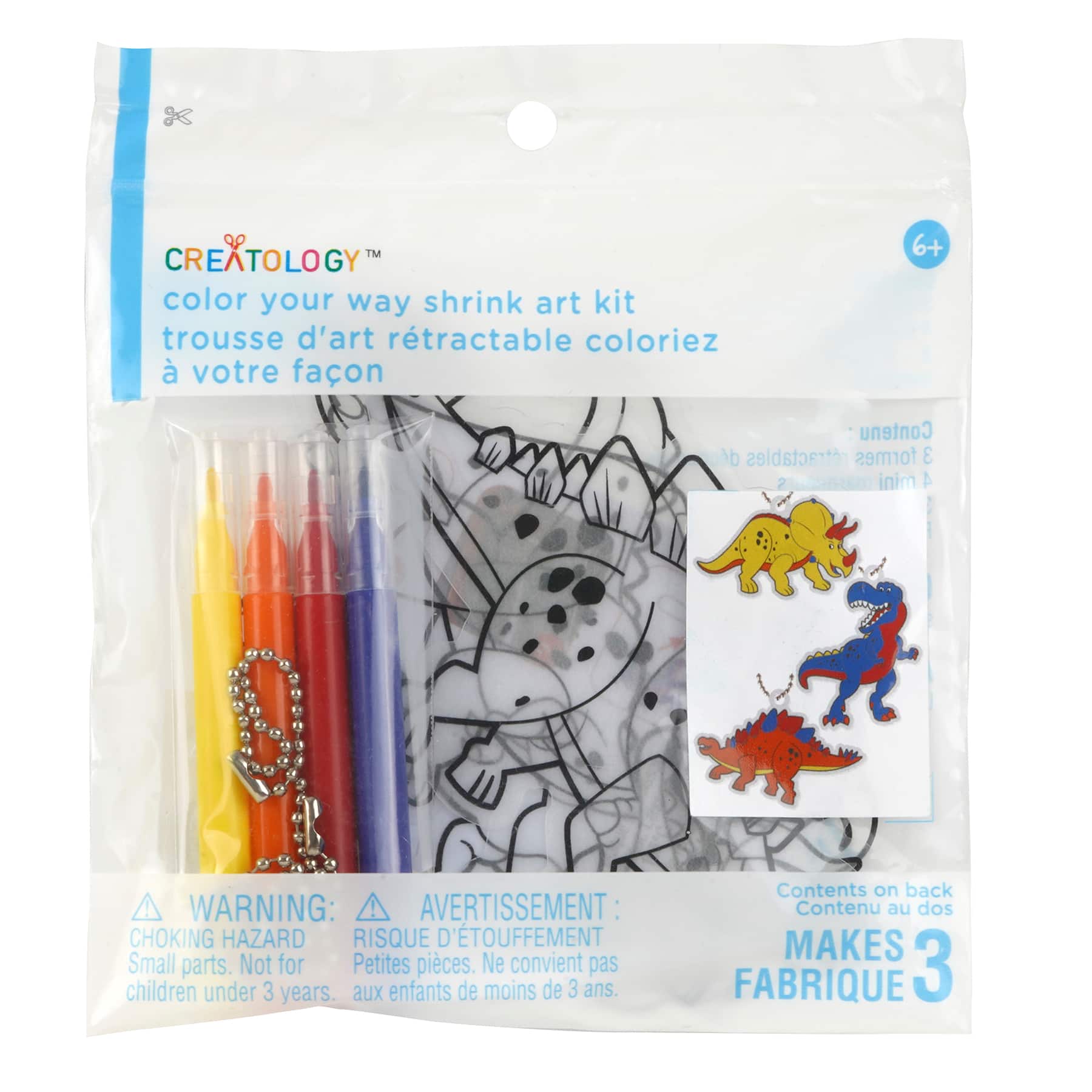 Color Your Way Dinosaur Shrink Art Kit by Creatology&#x2122; 