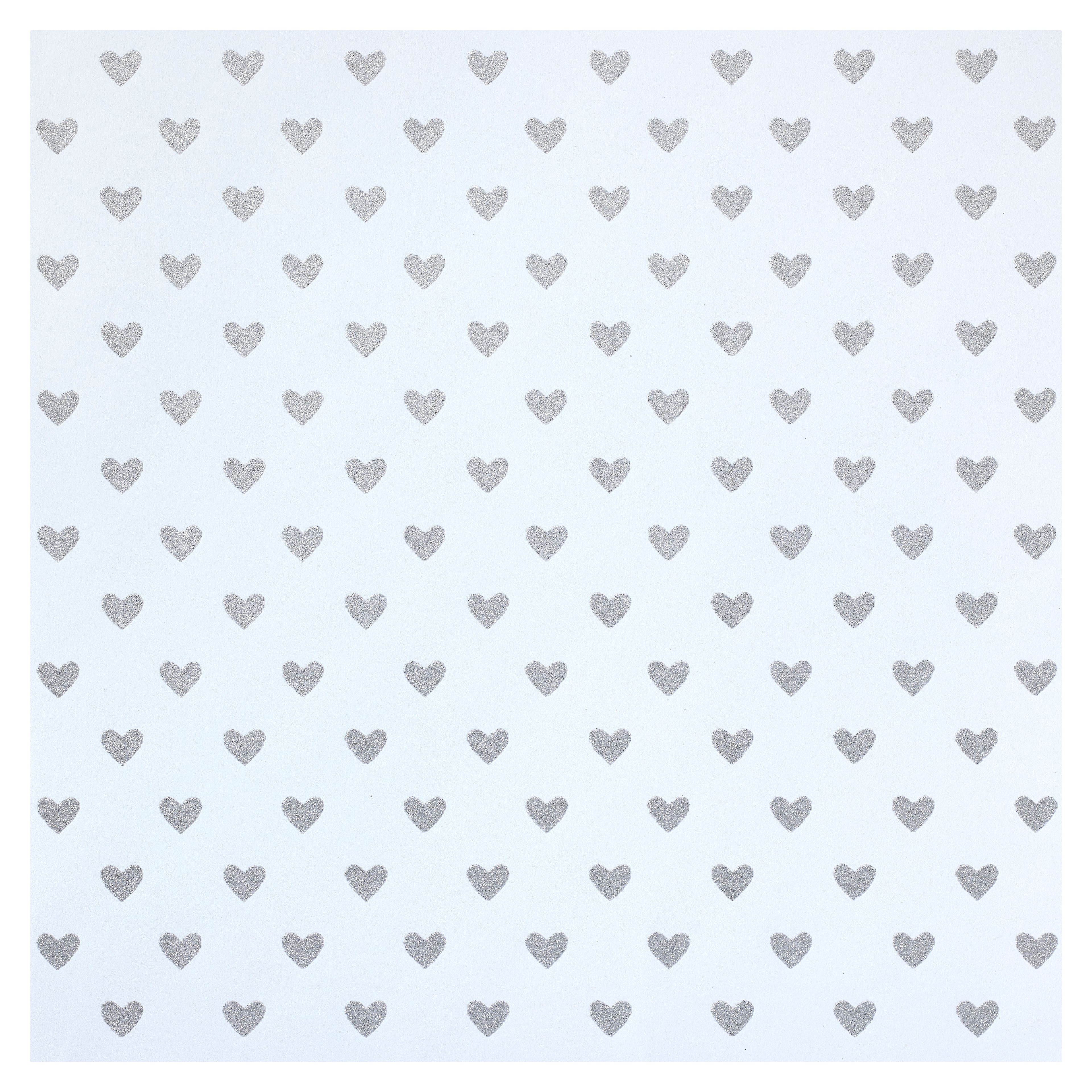 Glitter Heart Cardstock Paper by Recollections&#x2122;, 12&#x22; x 12&#x22;