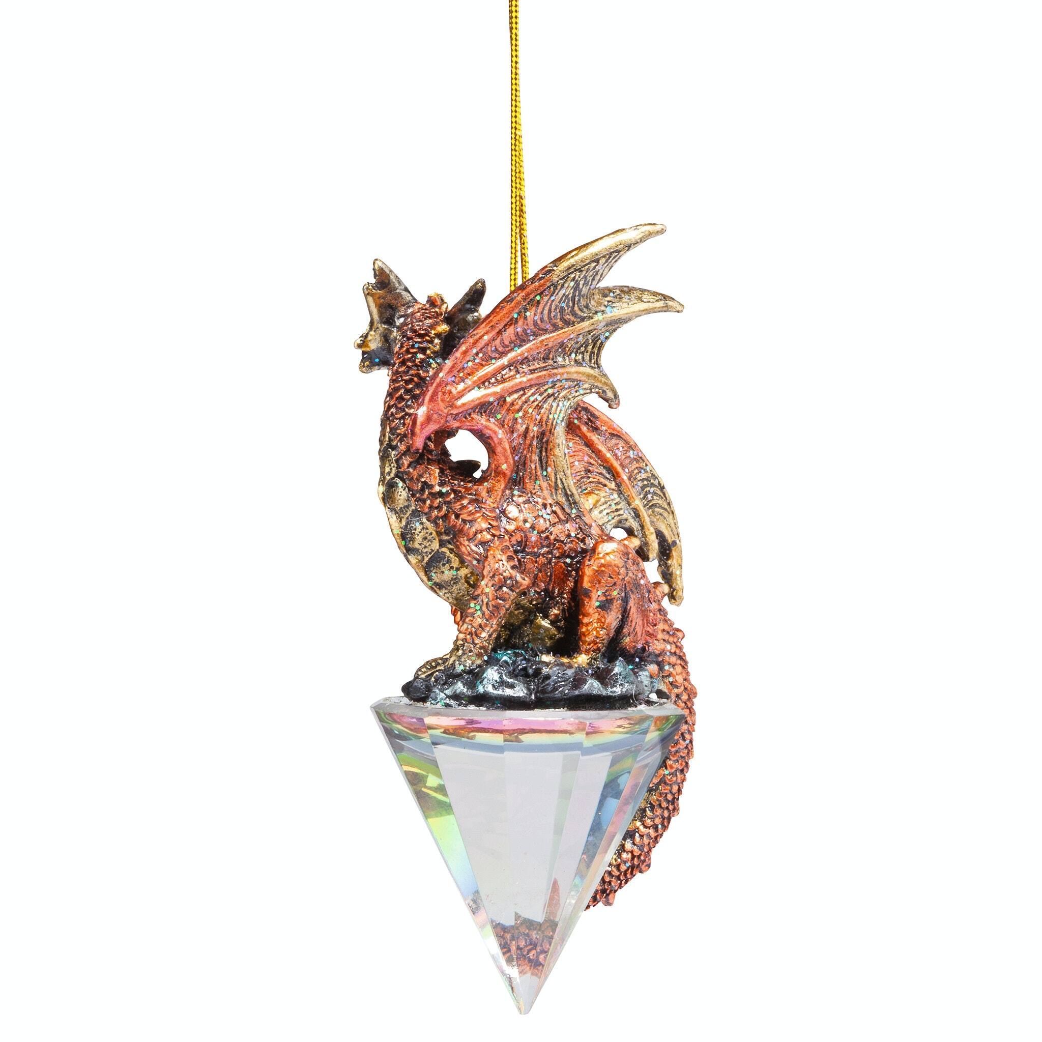 Design Toscano Diamond Dragon 2019 Gothic Ornaments, 3ct.