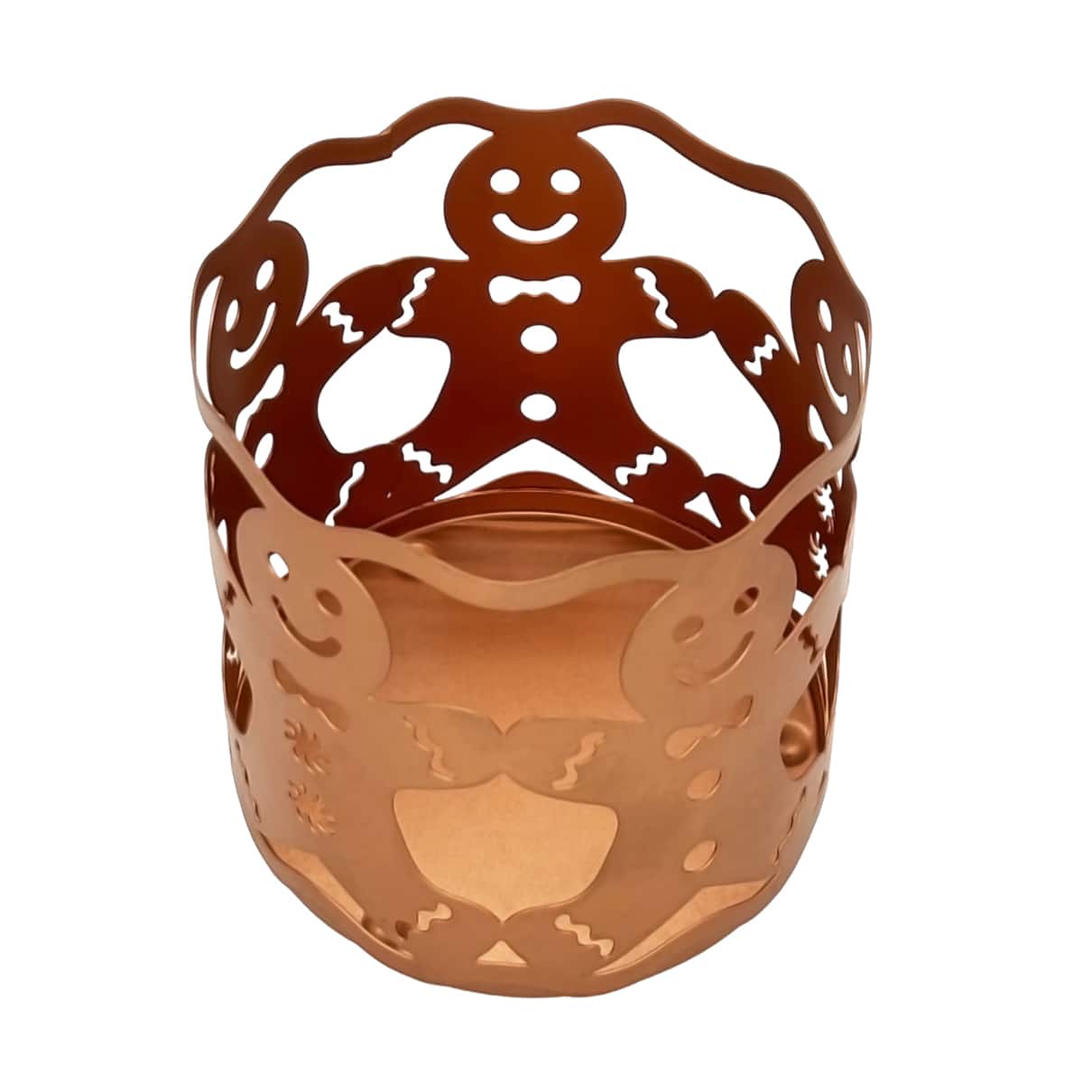 4.25&#x22; Rose Gold Metal Gingerbread Candle Holder by Ashland&#xAE;