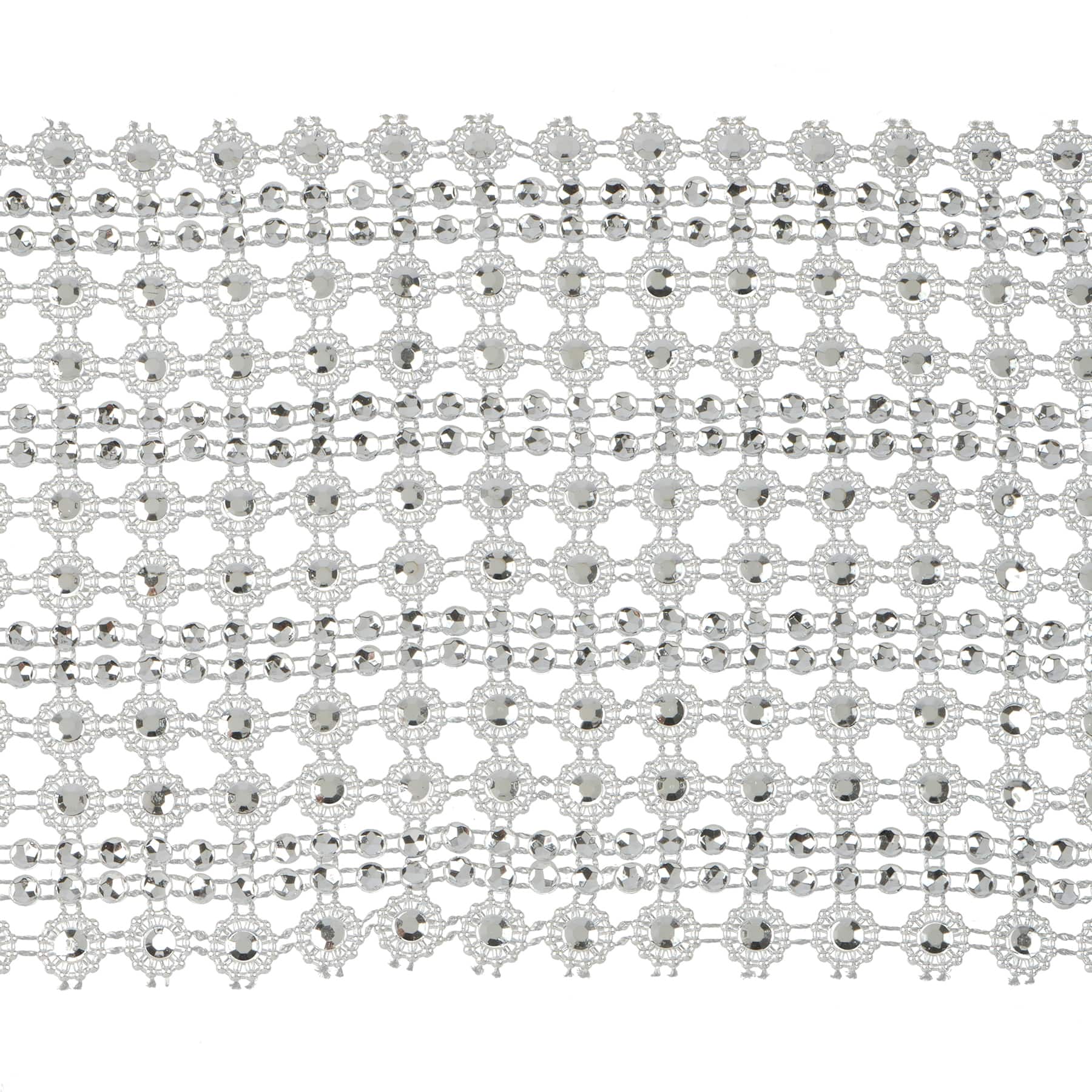 4.25" Silver Diamond Mesh Trim by Celebrate It®