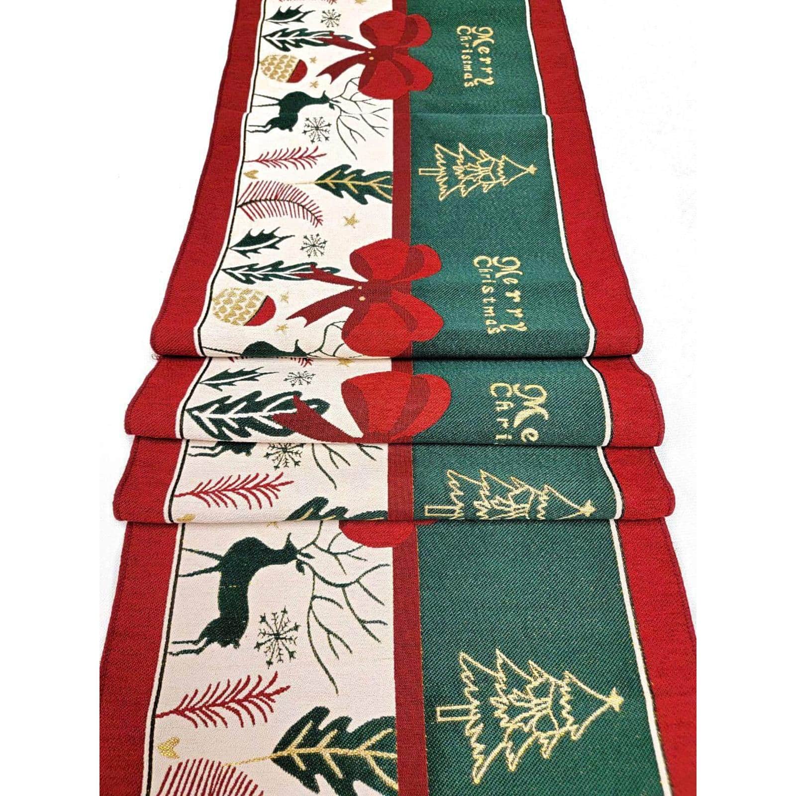 Wizardi 13.75" x 71" Festive Holiday Tree Christmas Table Runner