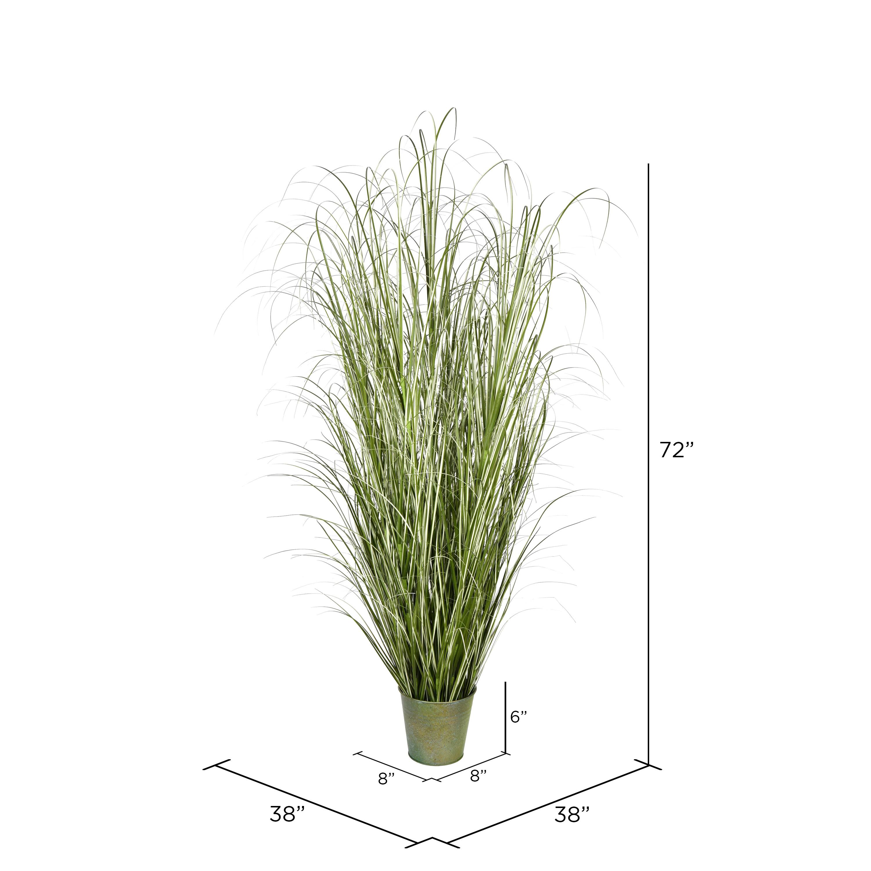 Artificial Native Green Grass in Iron Pot