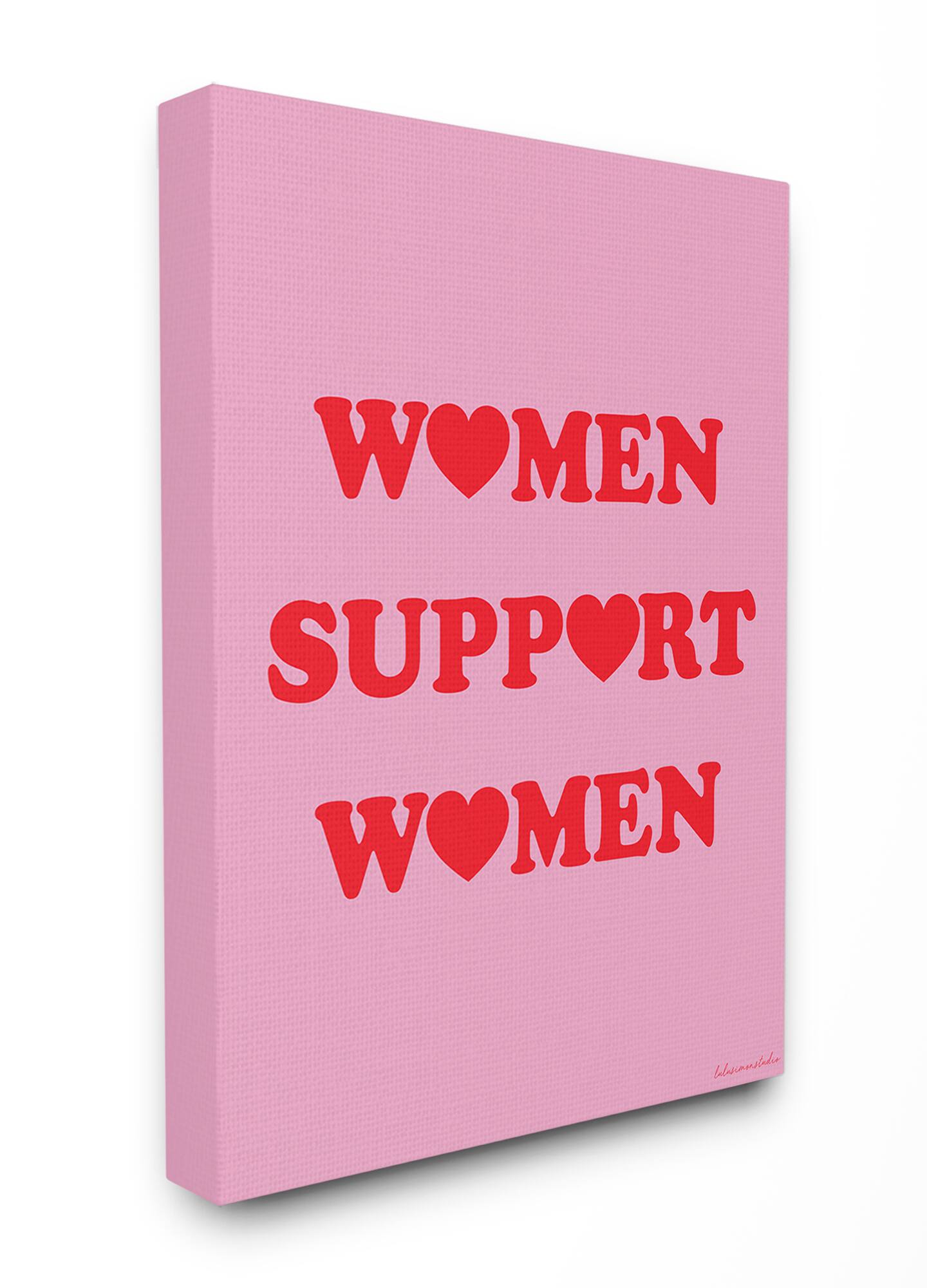 Stupell Industries Pink & Red Hearts Women Support Women Wall Accent