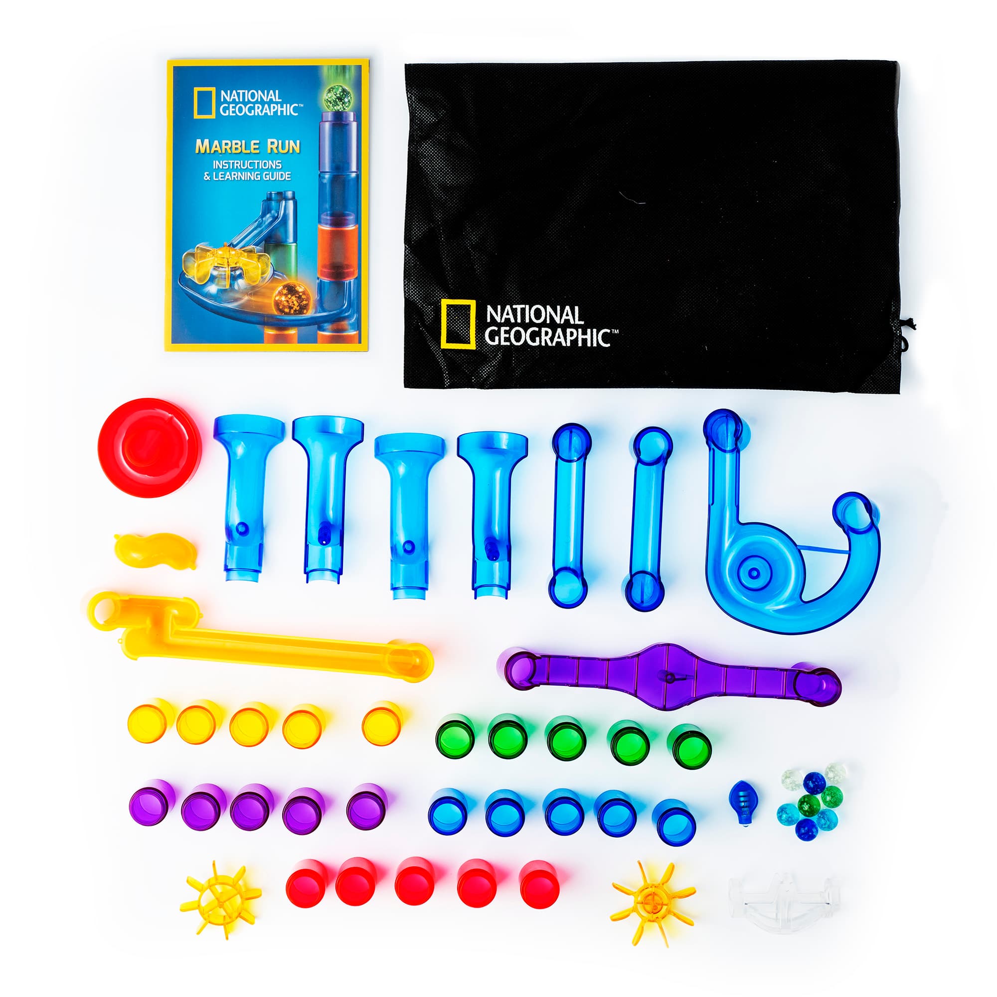 National Geographic&#x2122; 50-Piece Glow-in-the-Dark Marble Run