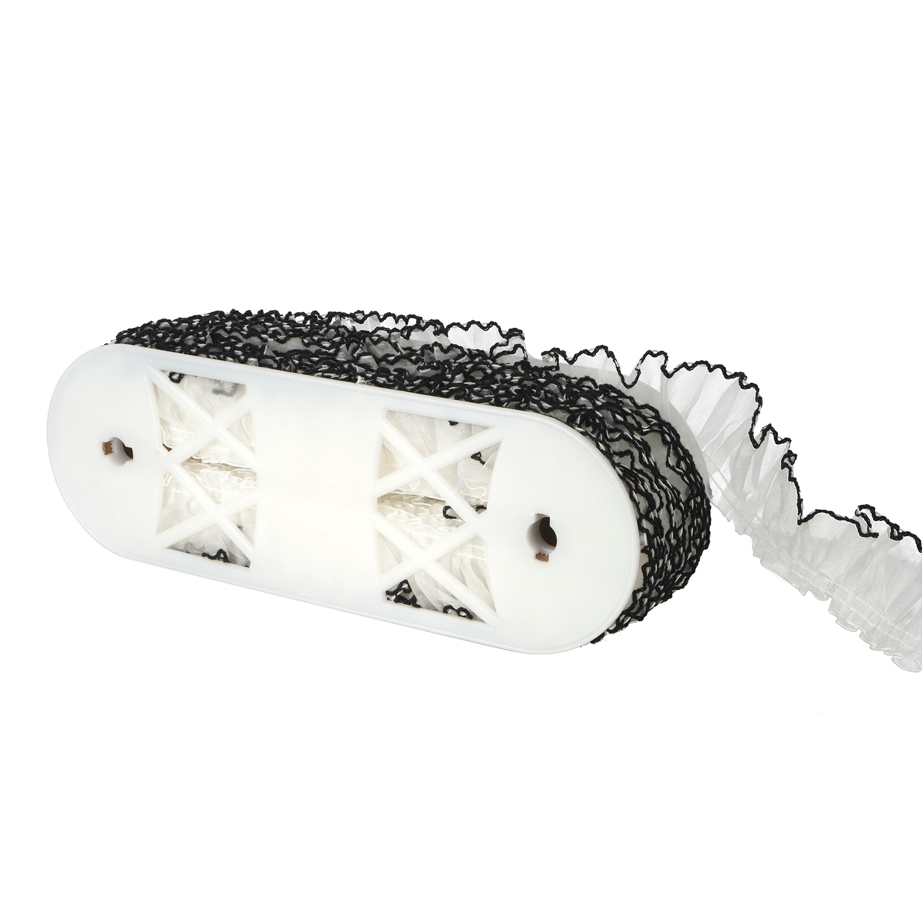 1.62&#x22; Black &#x26; White Organza Ruffled Trim by Celebrate It&#xAE;