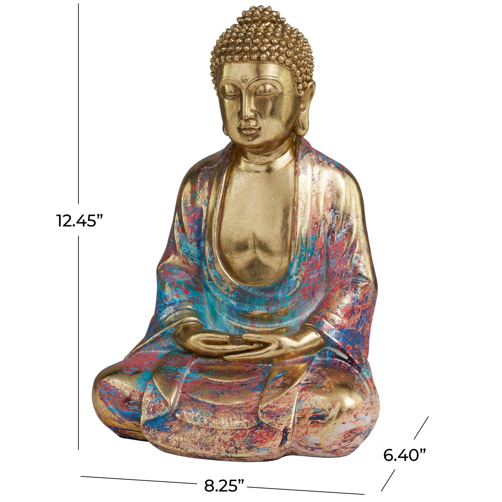 The Novogratz 12.5" Golden Artistic Buddha Tabletop Sculpture