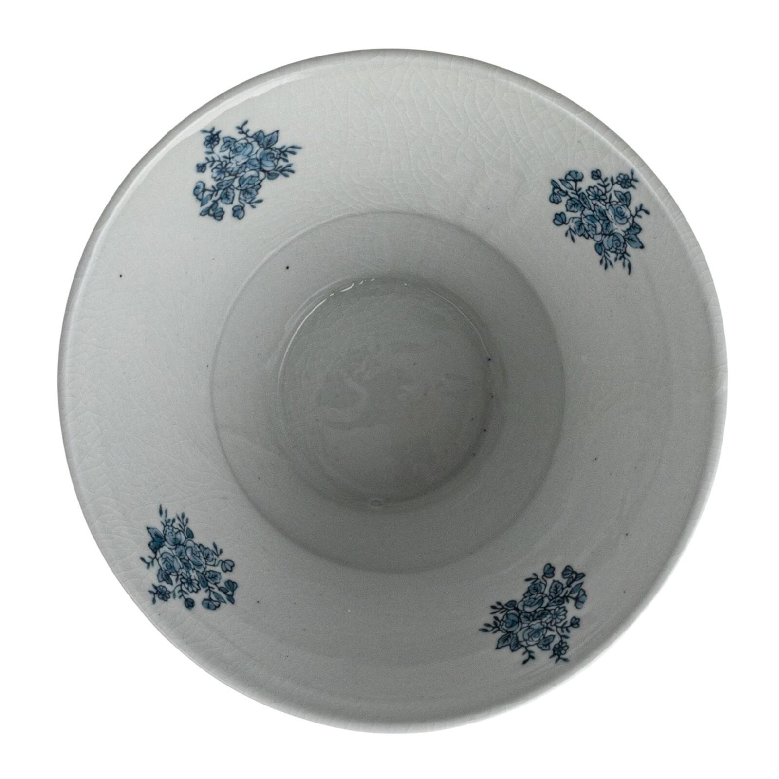 Hello Honey® 10" Blue & White Round Blossom Porcelain Bowl