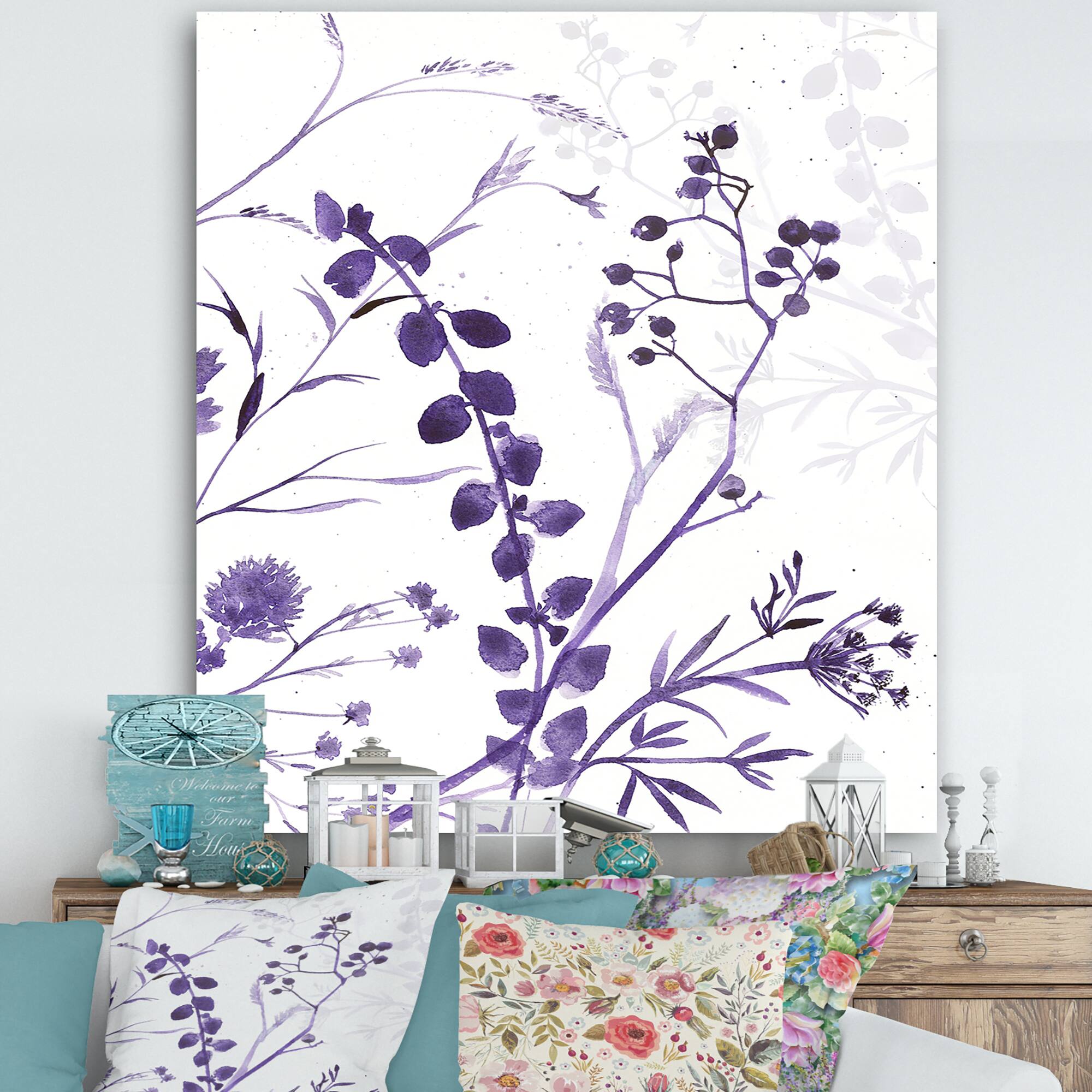 Designart - Meadow Flowers In The Afternoon I - Cottage Canvas Wall Art