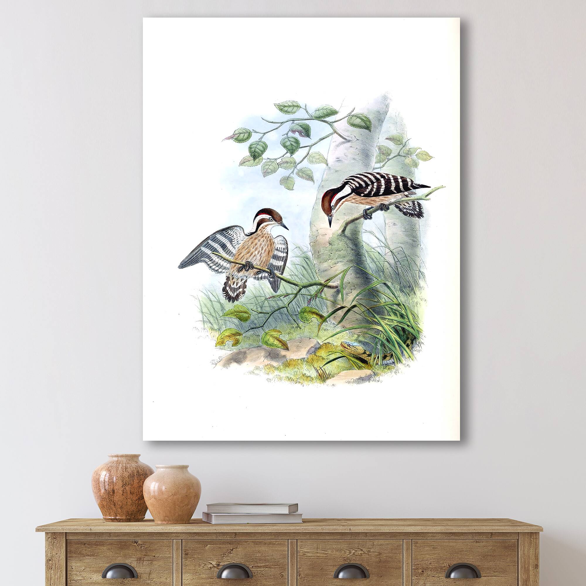 Designart - Vintage Birds In The Wild I - Traditional Canvas Wall Art Print
