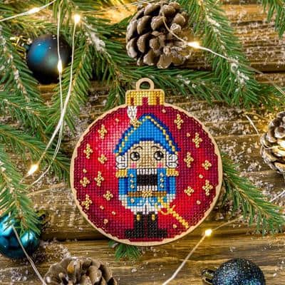 Wonderland Crafts Red & Blue Nutcracker Ornament Cross-Stitch Kit ...