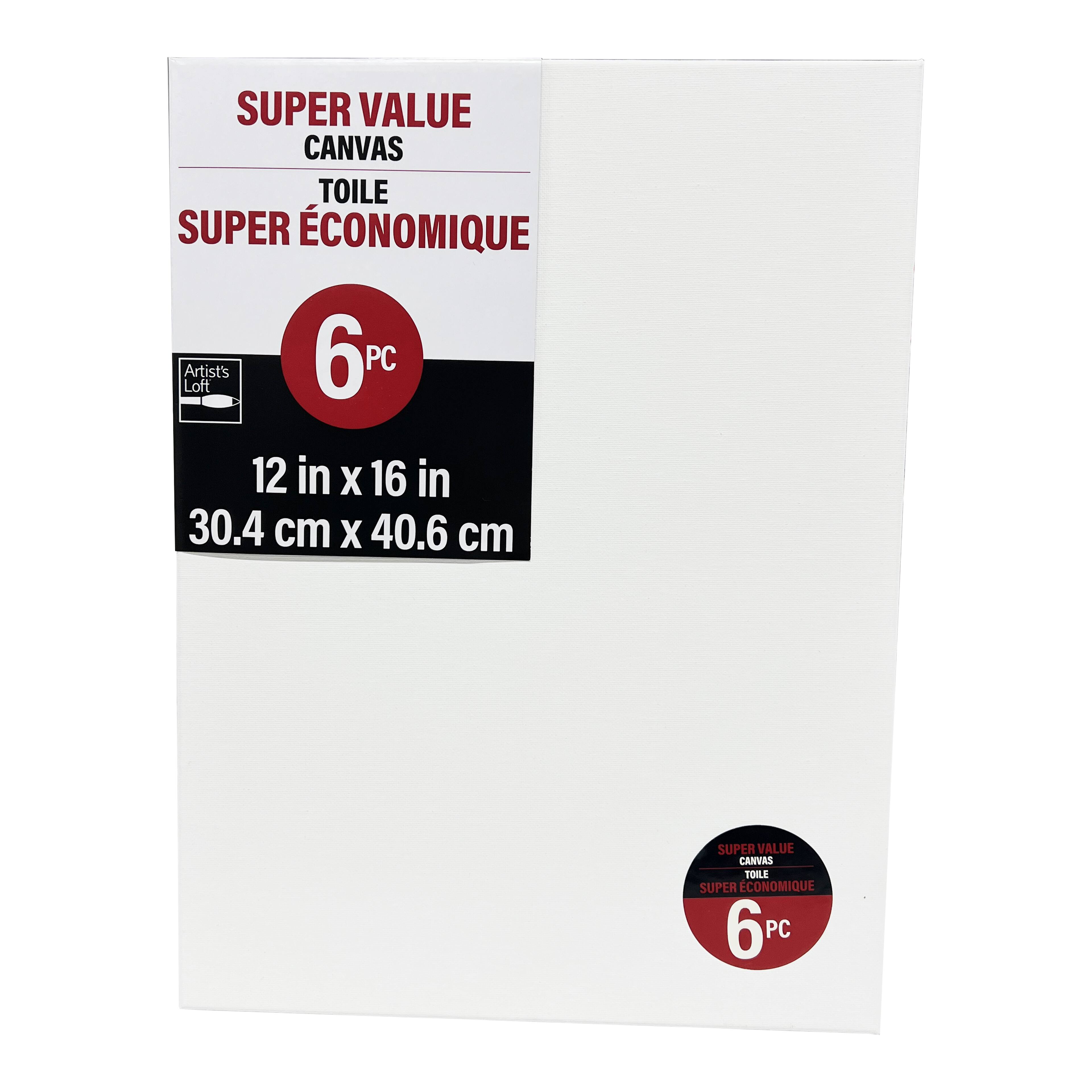 4 Packs: 6 ct. (24 total) 12" x 16" Super Value Canvas by Artist's Loft®