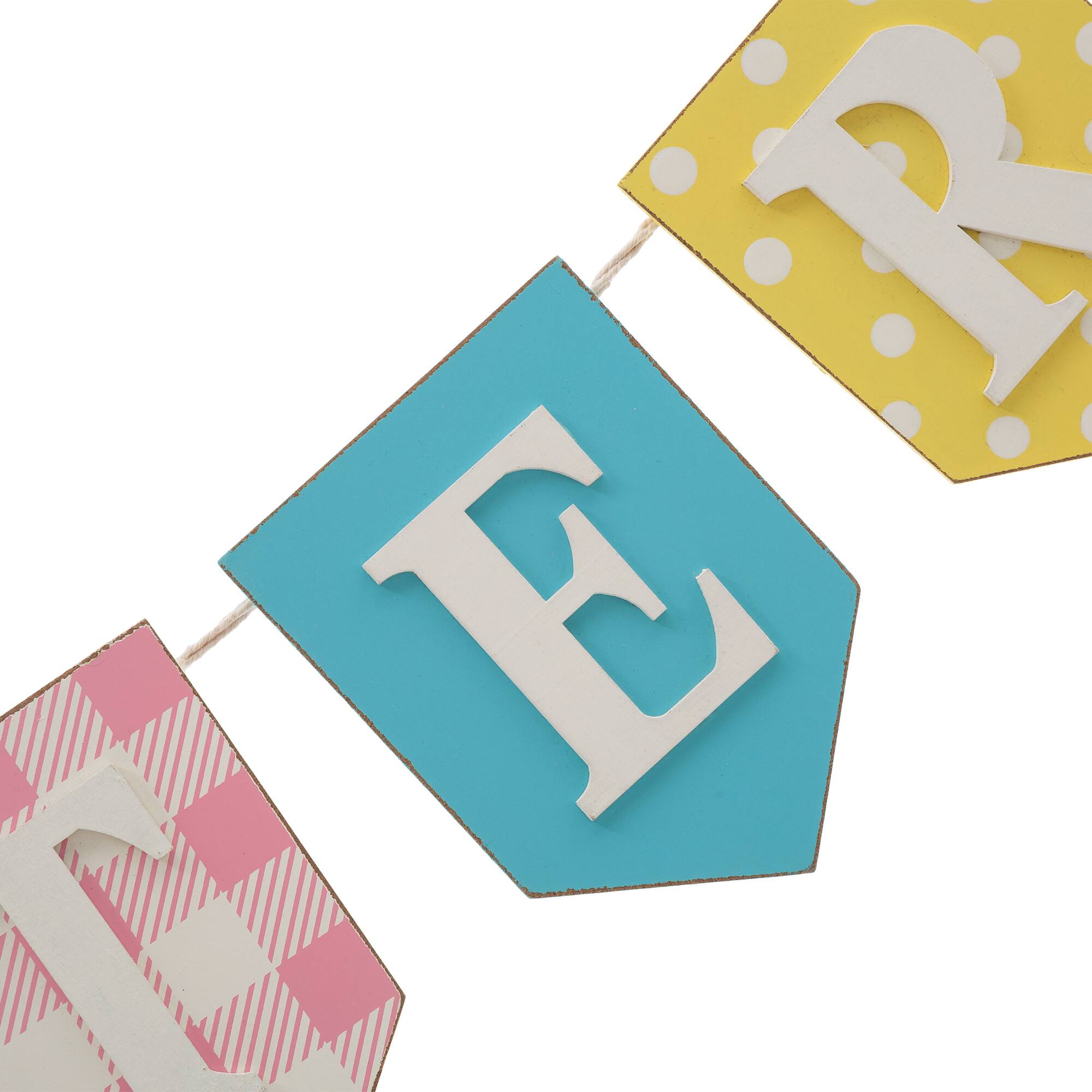 Glitzhome® 6.5ft. Wooden Happy Easter Garland