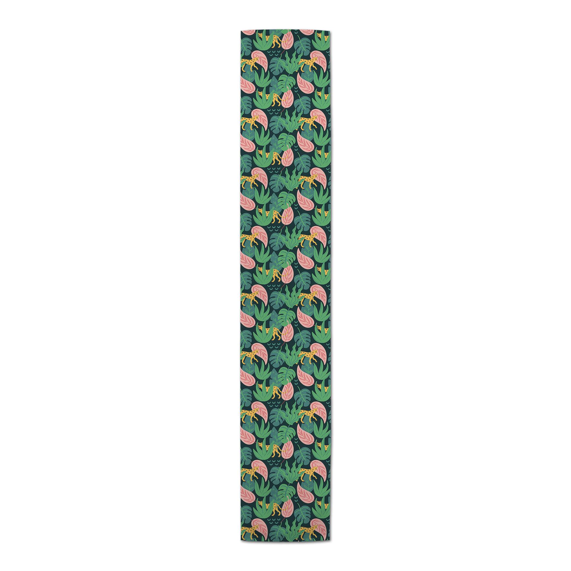 90'' Tropical Cheetahs Cotton Twill Table Runner