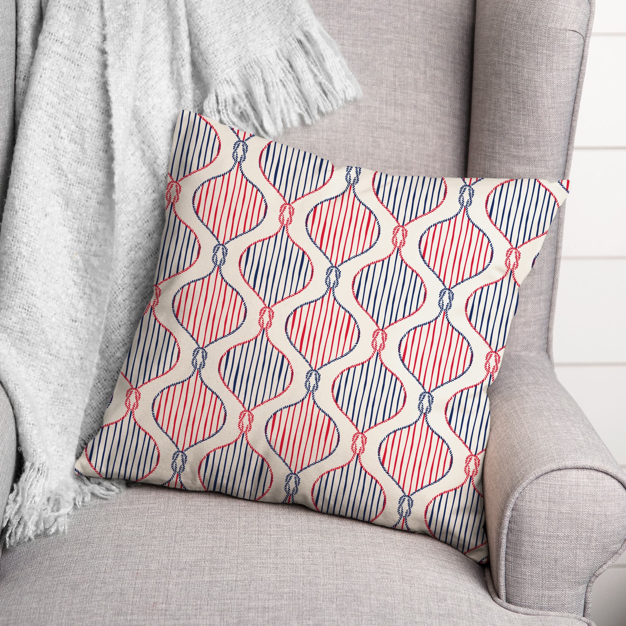 Knots & Stripes Throw Pillow