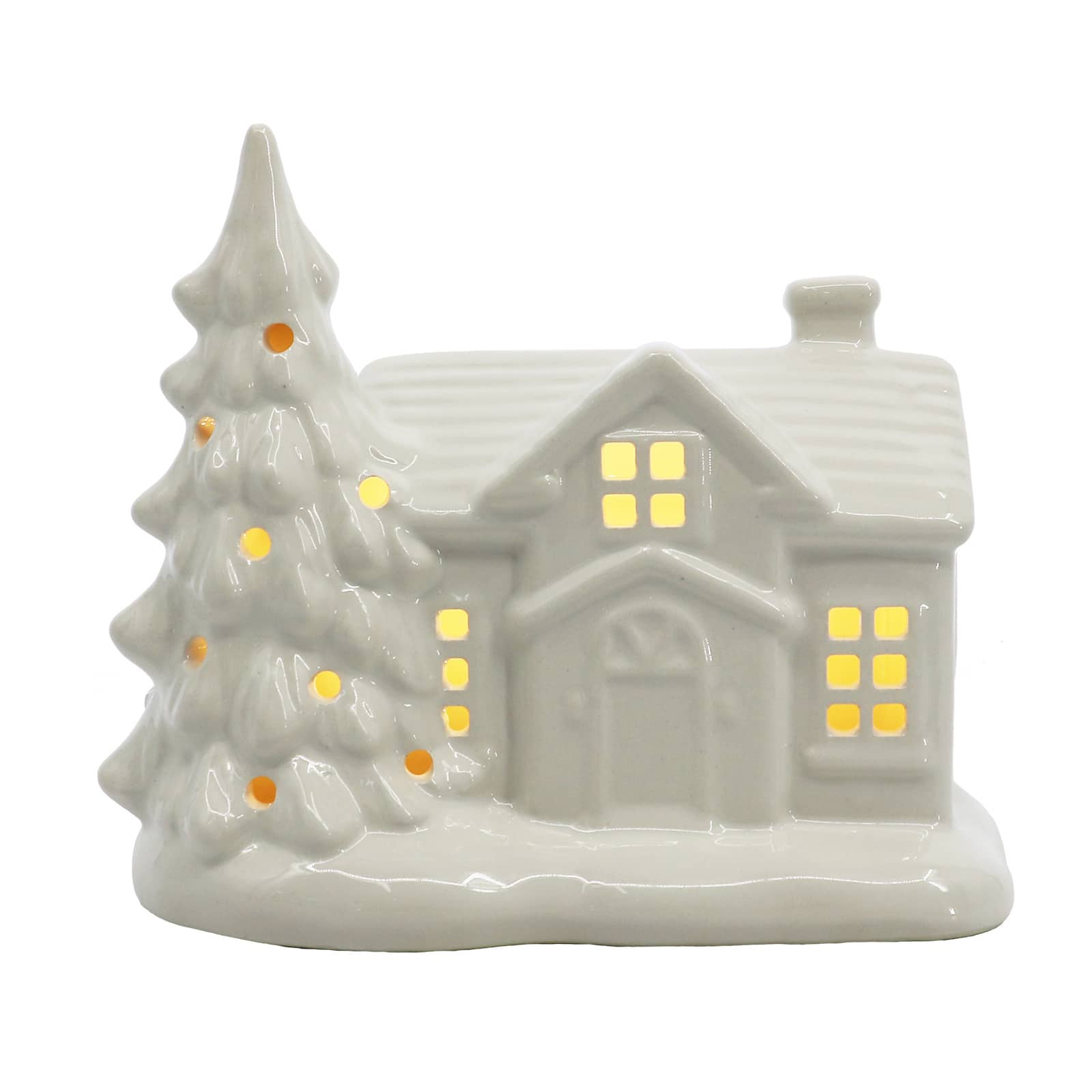 6&#x22; Pre-Lit Ceramic House Decoration by Ashland&#xAE;