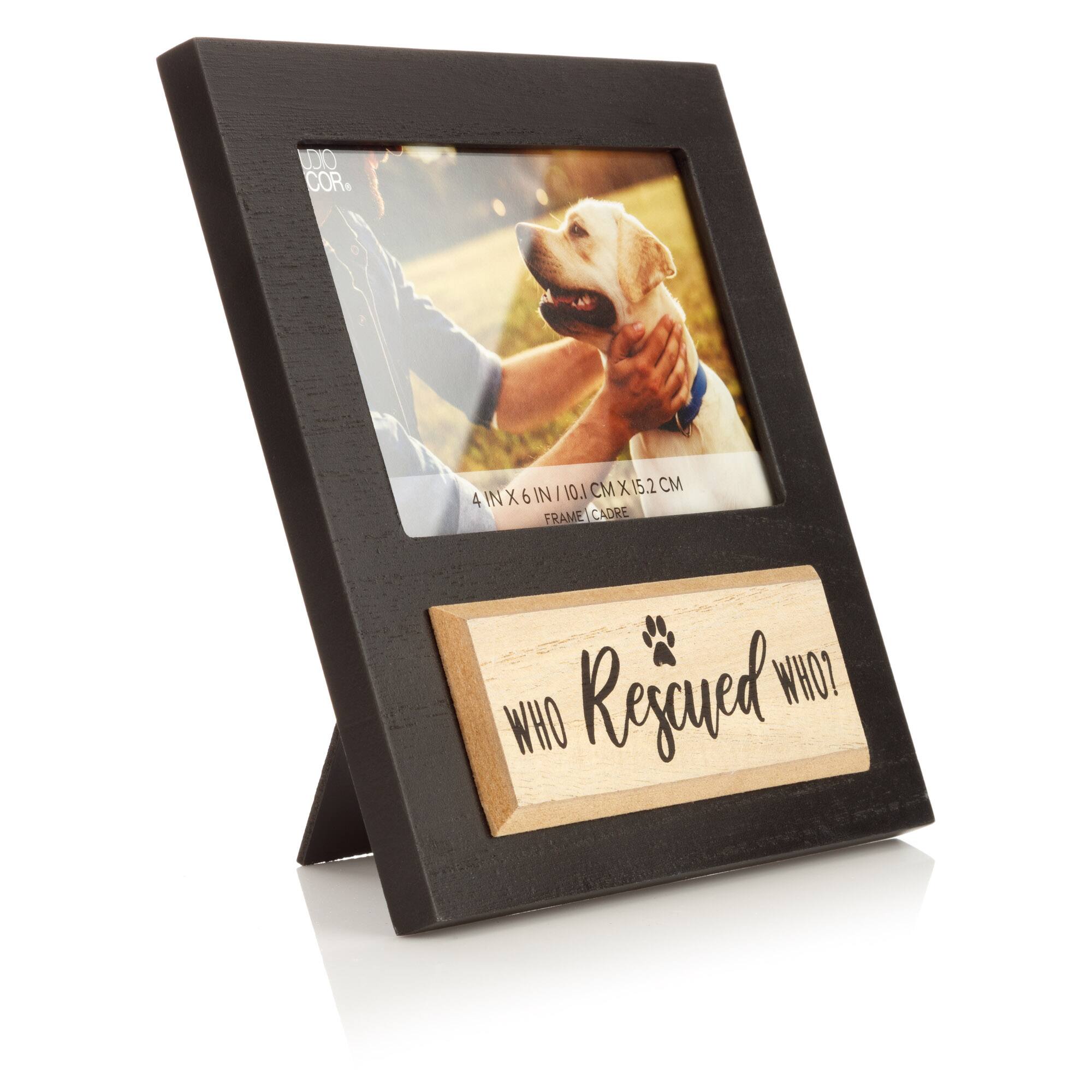 Black Who Rescued Who 6&#x22; x 4&#x22; Frame by Studio D&#xE9;cor&#xAE;