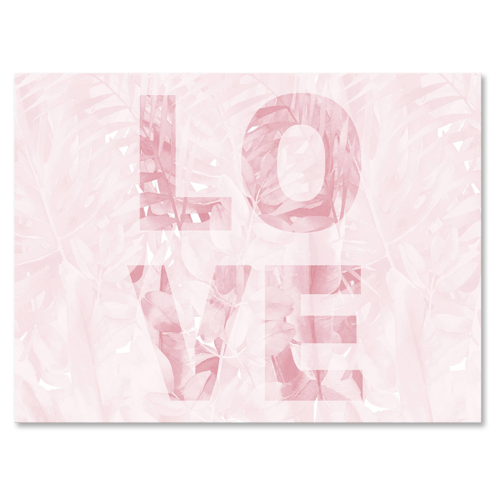 Designart - Pink Pastel Love - Shabby Chic Canvas Wall Art Print