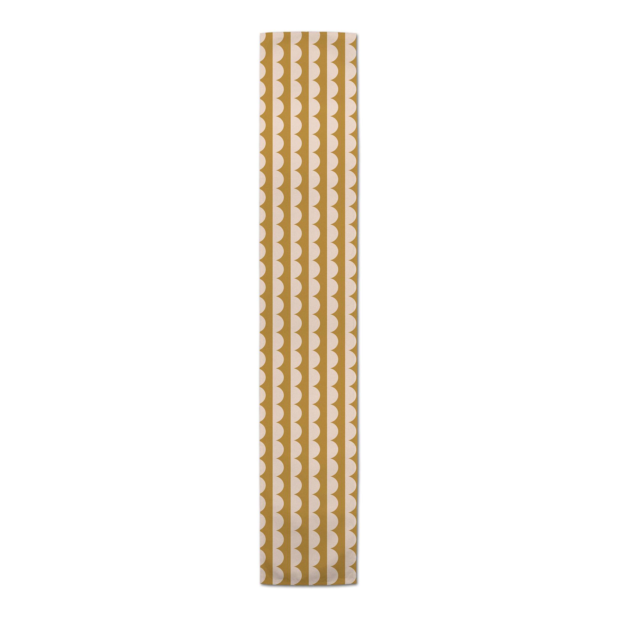 Scalloped Circle  16&#x22; x 90&#x22; Poly Twill Table Runner