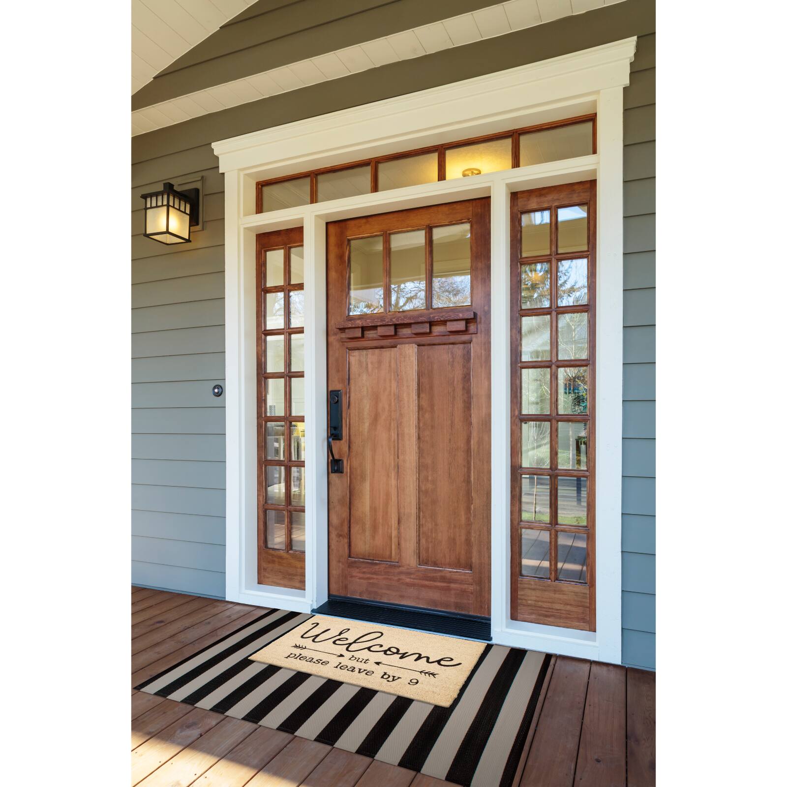 Welcome Please Leave By 9 Doormat