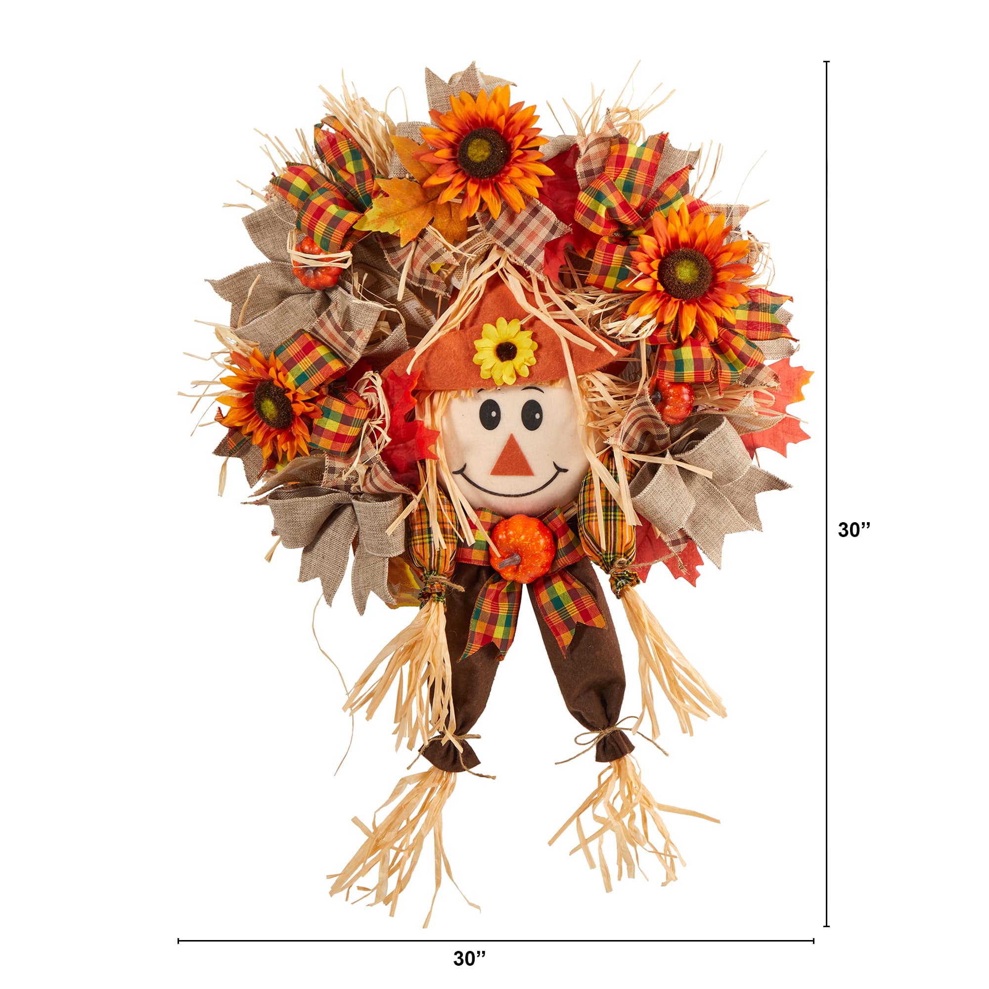 30" Scarecrow Autumn Wreath