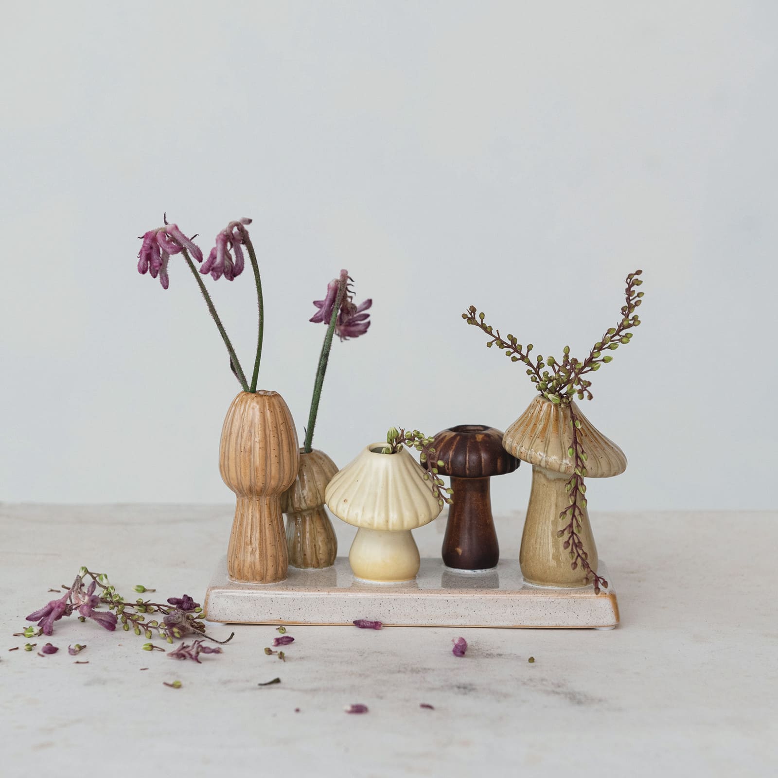Hello Honey&#xAE; 4&#x22; Enchanted Garden Stoneware Mushroom Vase