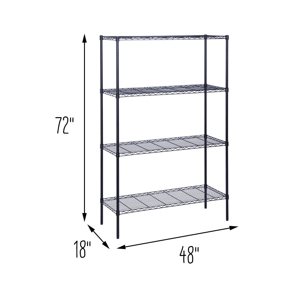 Honey Can Do Black 4-Tier Heavy Duty Adjustable Shelving Unit