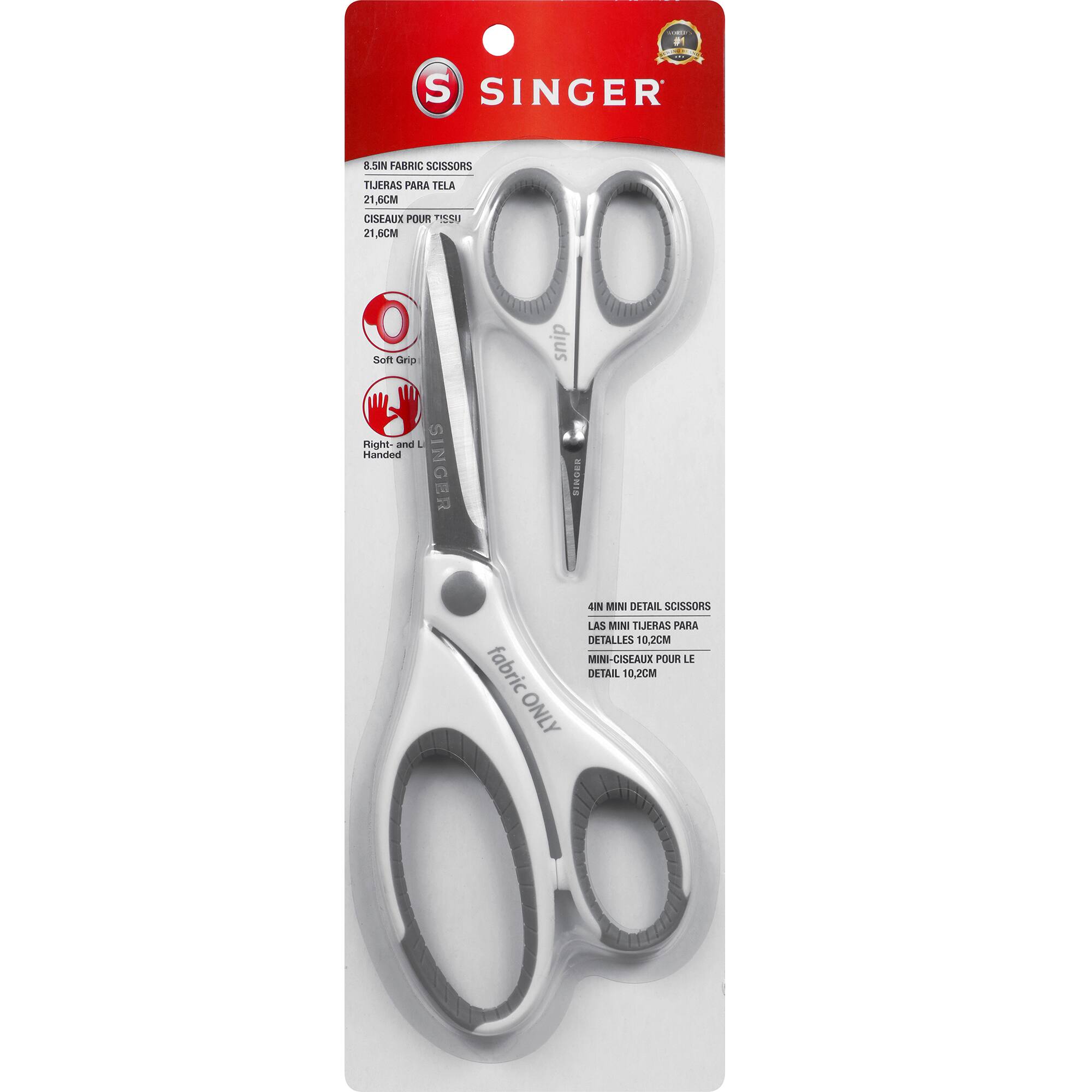SINGER® 8.5" Sewing Scissors & 4" Detail Scissors, 6ct.