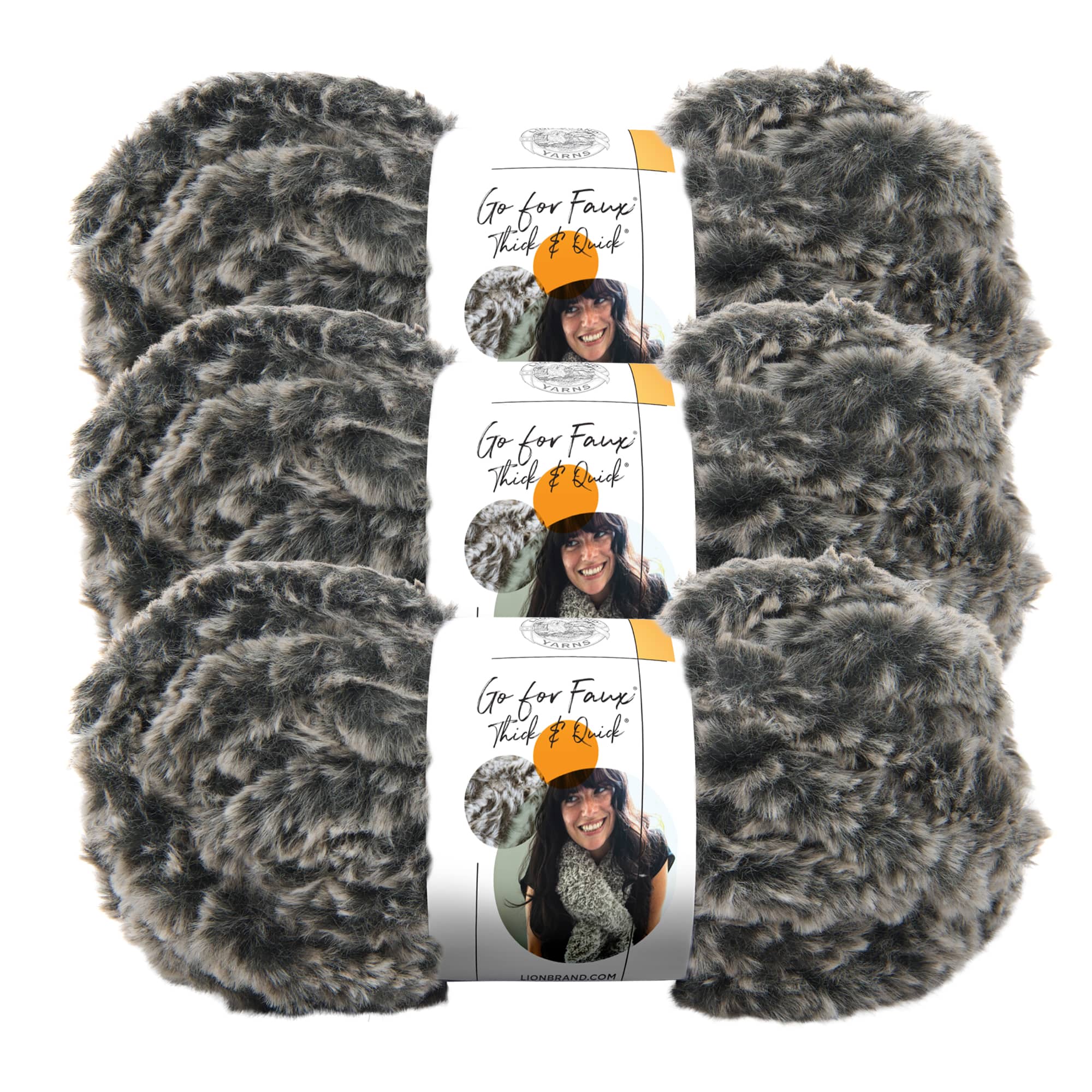 3 Pack Lion Brand® Go For Faux® Thick & Quick® Yarn