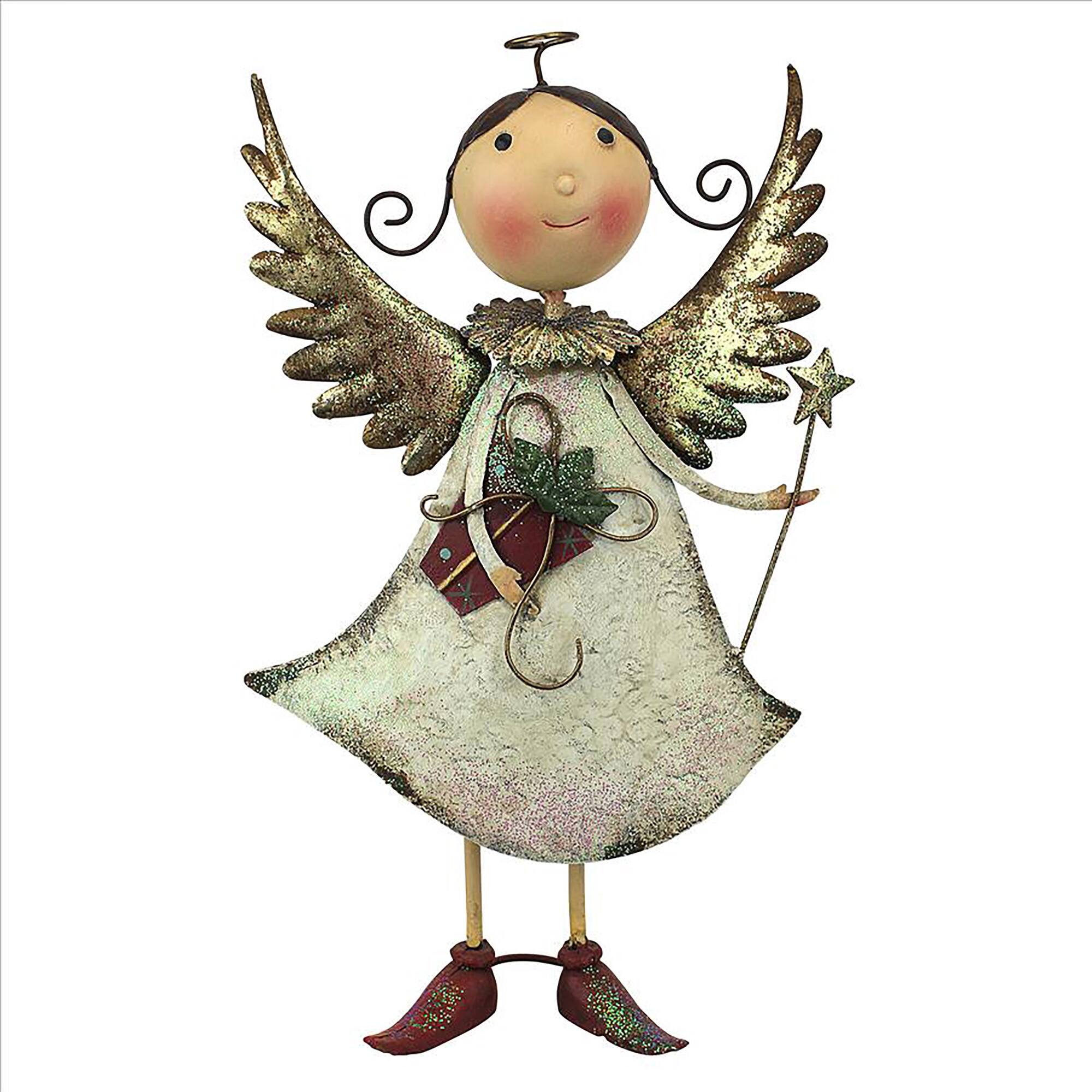 Design Toscano 19&#x22; Holiday Helper Clara Metal Angel Statue
