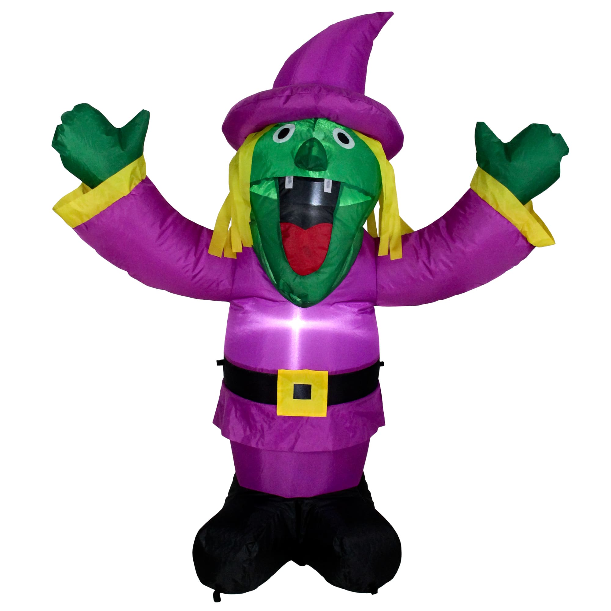 3.5ft. Purple Inflatable Lighted Witch Halloween Outdoor Decoration