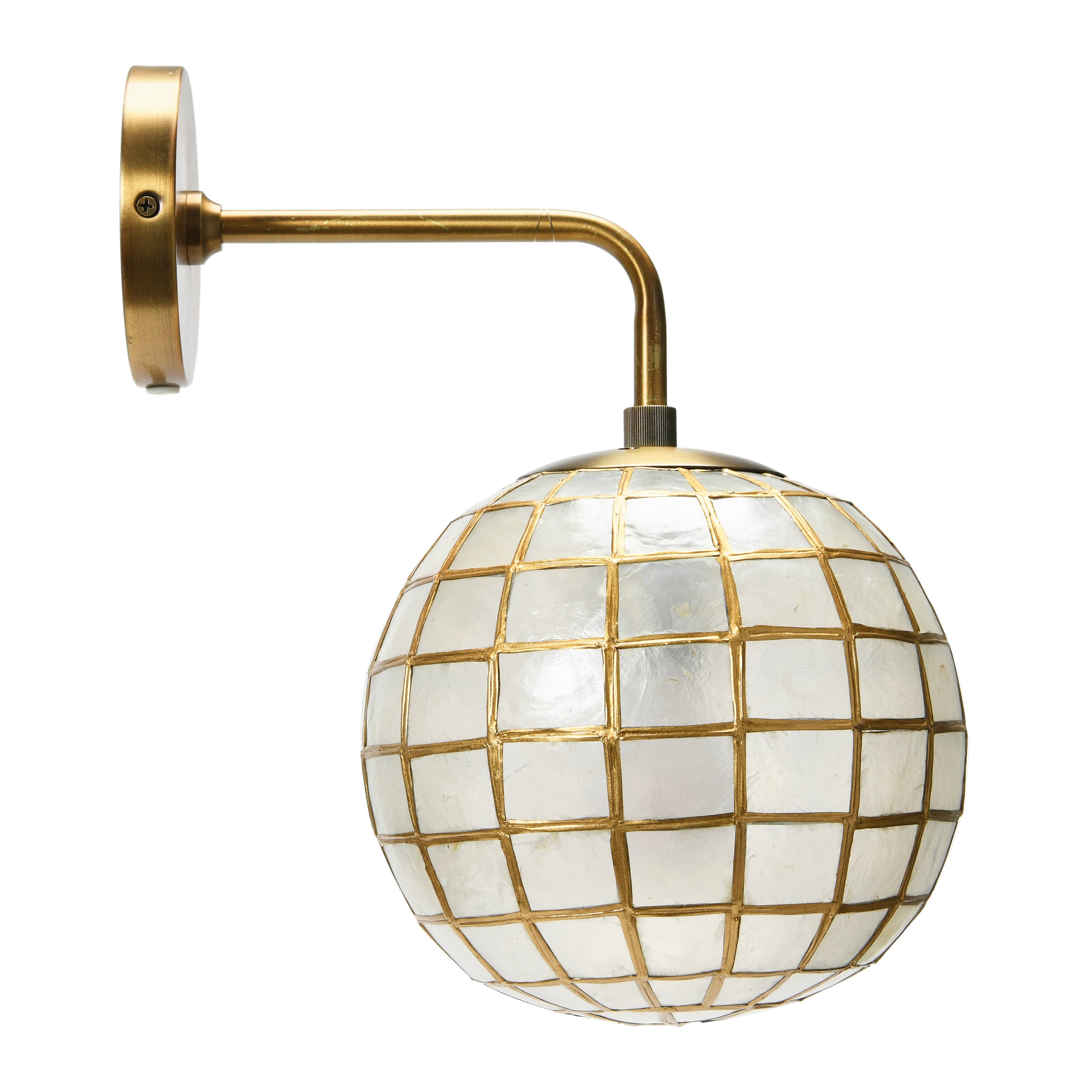 Hello Honey&#xAE; 13&#x22; Metal Princess Capiz Wall Lamp