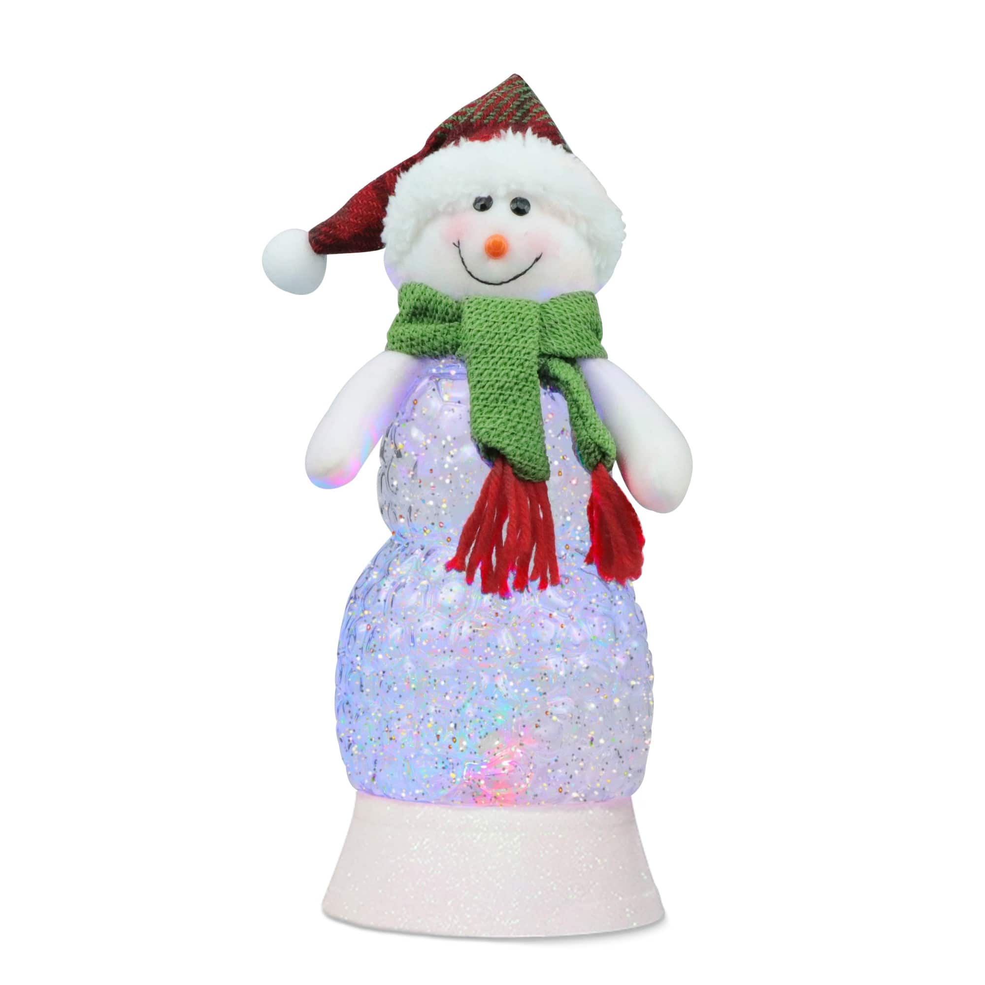 LED Lighted Acrylic Snowman Christmas Snow Globe - 11"