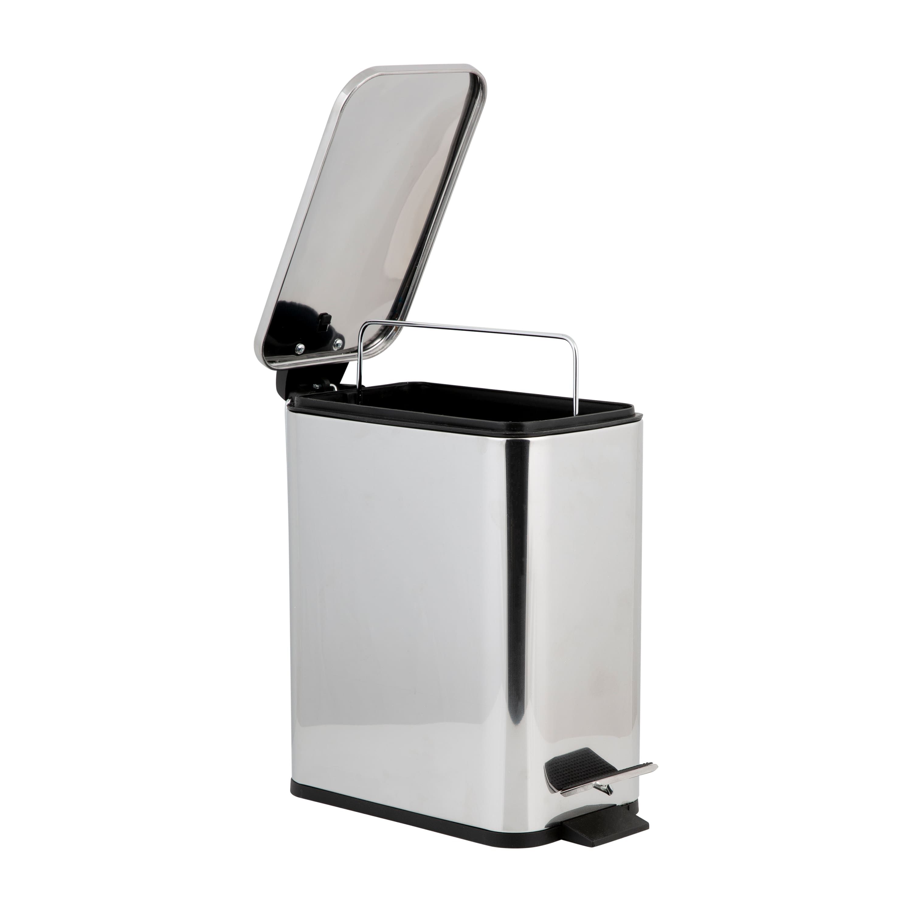 Simplify Stainless Steel 5L Slim Rectangular Pedal Trash Bin with Soft Close Lid