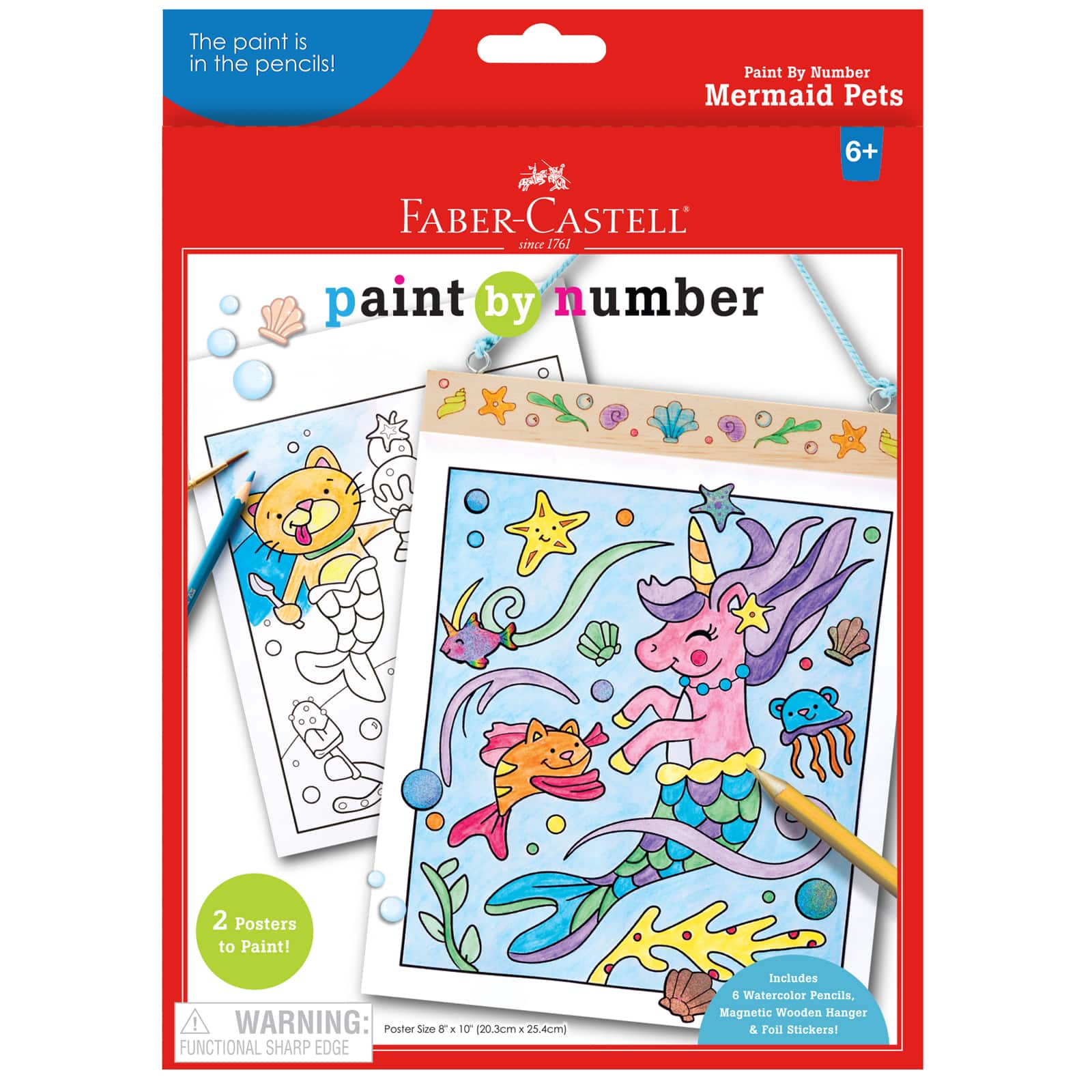 Faber-Castell® Mermaid Pets Paint by Number Wall Art Kit