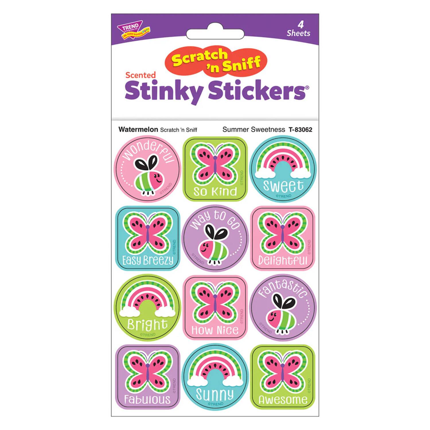 TREND Enterprises® Summer Sweetness, Watermelon Scent Scratch 'n Sniff Stinky Stickers®, 48 Per Pack, 6 Packs total of 288