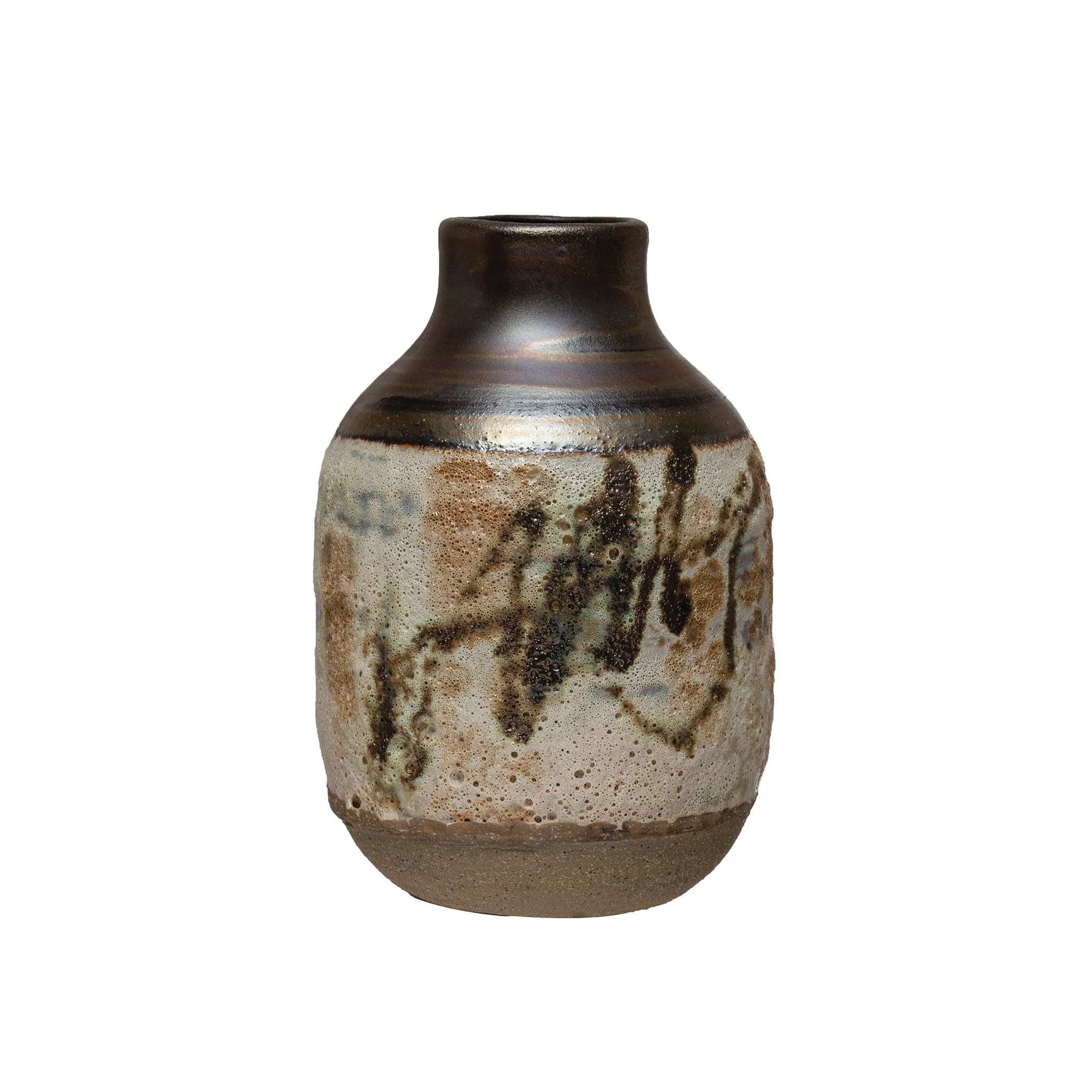 Hello Honey® 6" Neutral Hand Painted Stoneware Vase