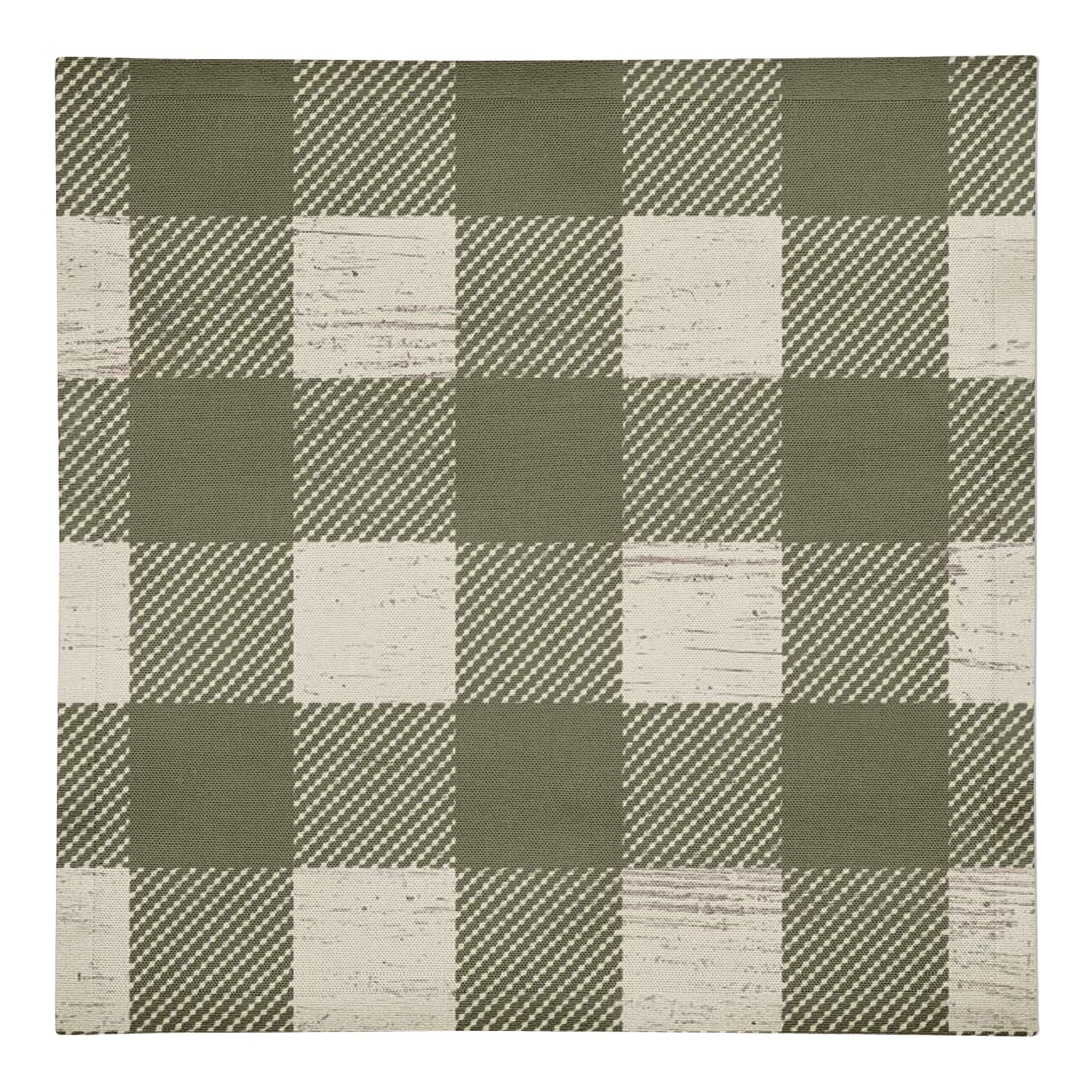 Green Buffalo Check Cotton Twill Napkin