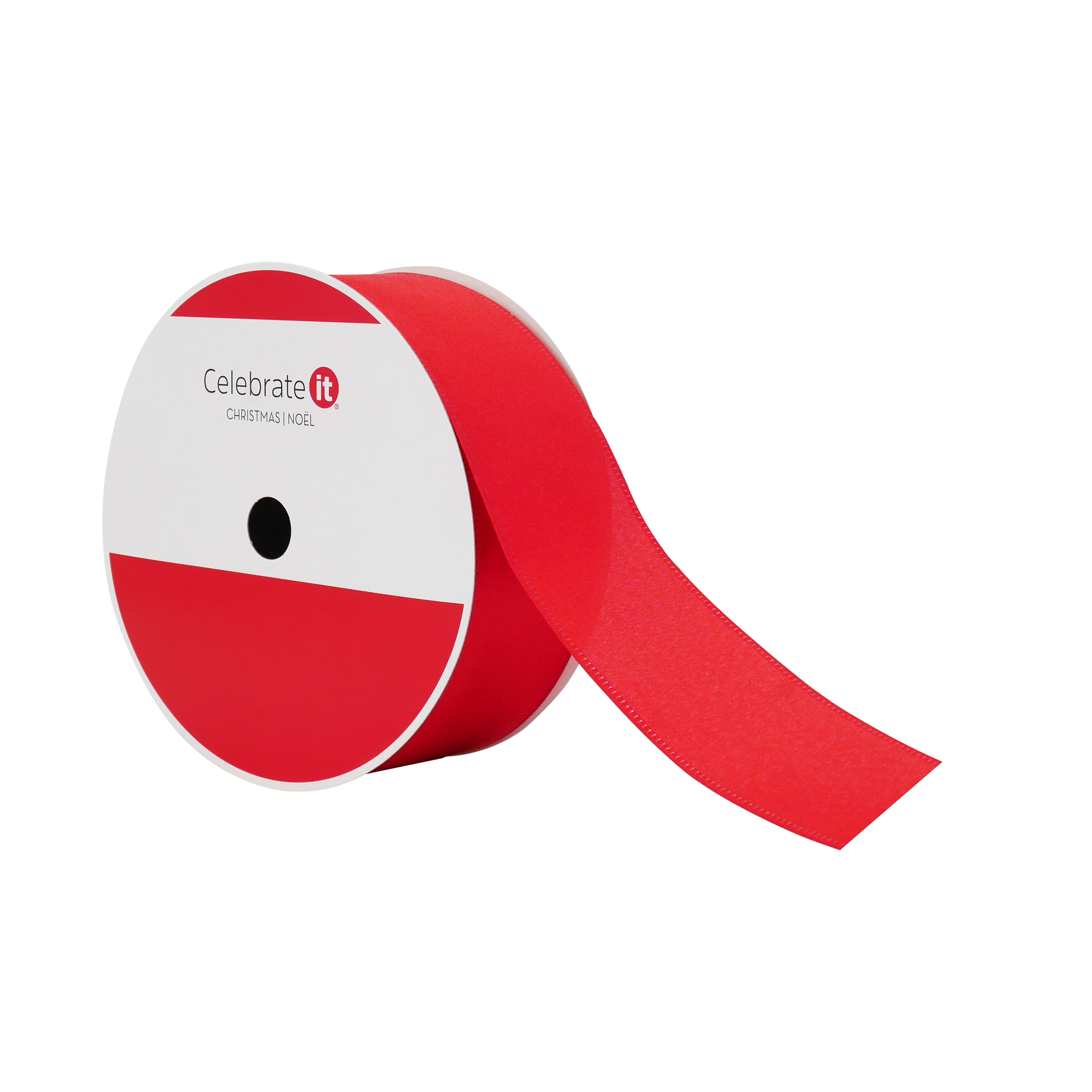 2.5&#x22; x 80ft. Red Satin Wired Jumbo Ribbon by Celebrate It&#xAE;