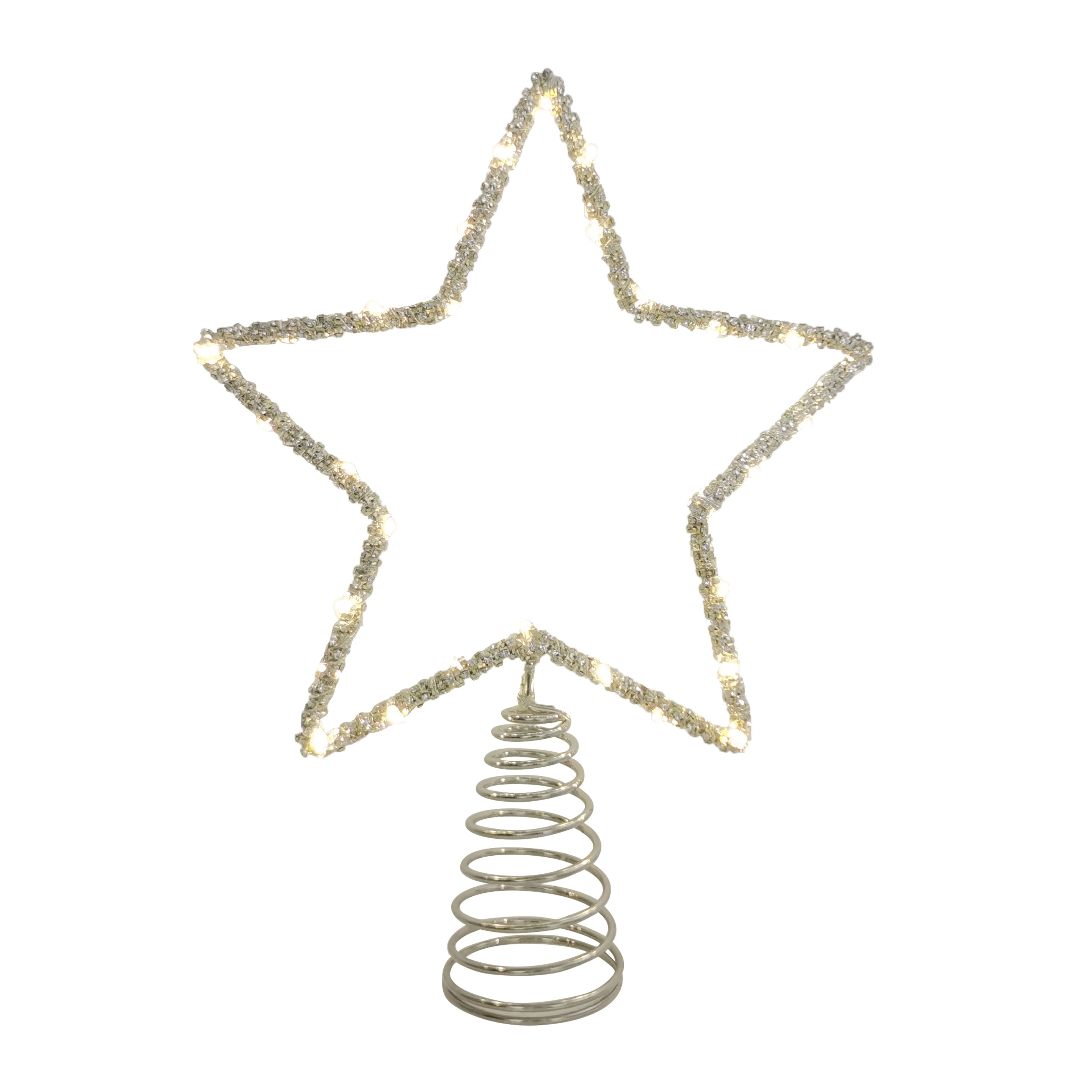 12&#x22; Silver Rhinestone Star Lighted Tree Topper by Ashland&#xAE;