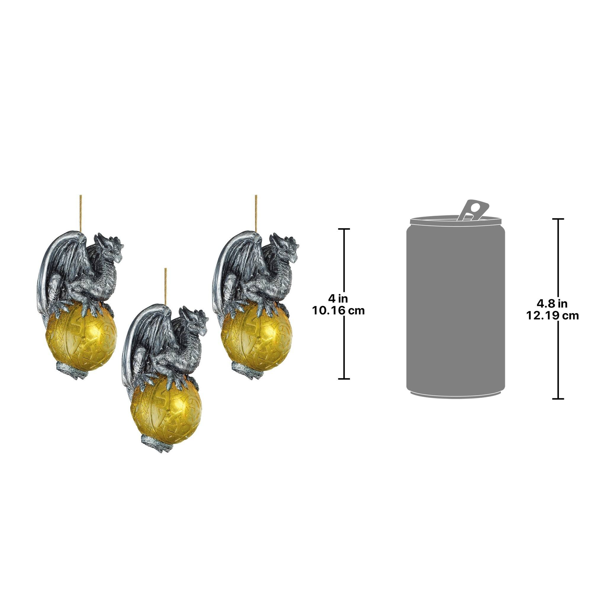 Design Toscano 3ct. Protector of the Gothic Portal Celtic Dragon 2010 Ornaments