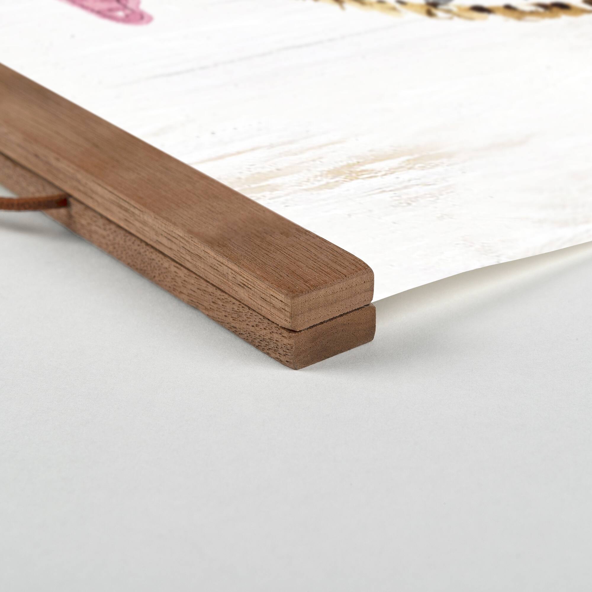 Gnome Valentine Basket Teak Hanging Canvas Wall Art