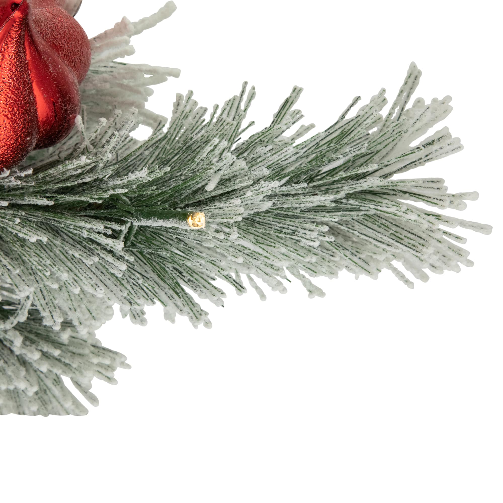 3ft. Pre-Lit Potted Snowy Bristle Pine Artificial Christmas Tree, Warm White LED Lights